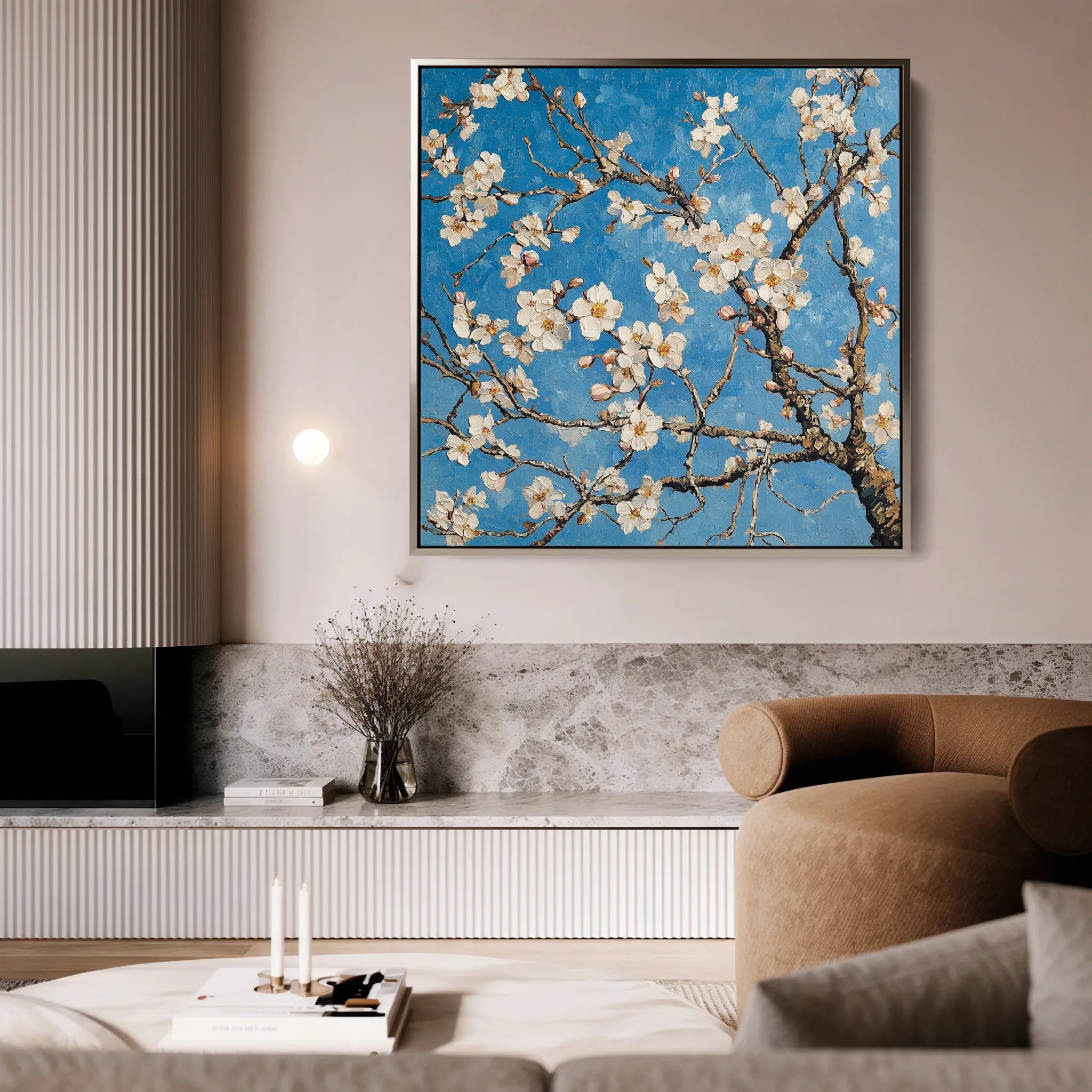Floral 1340 Canvas Art 60 x 60 cm / Black