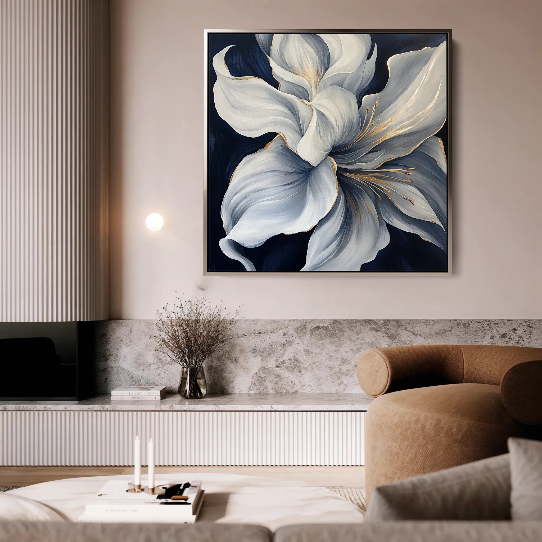 Floral 1341 Canvas Art 60 x 60 cm / Black