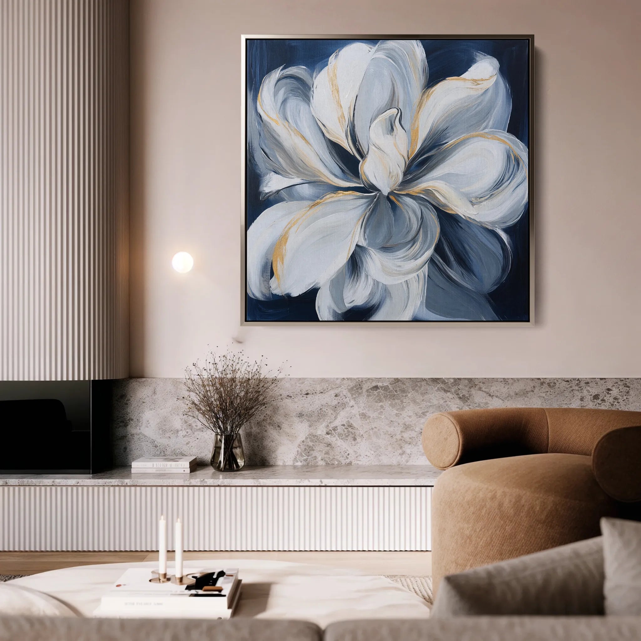 Floral 1342 Canvas Art 60 x 60 cm / Black