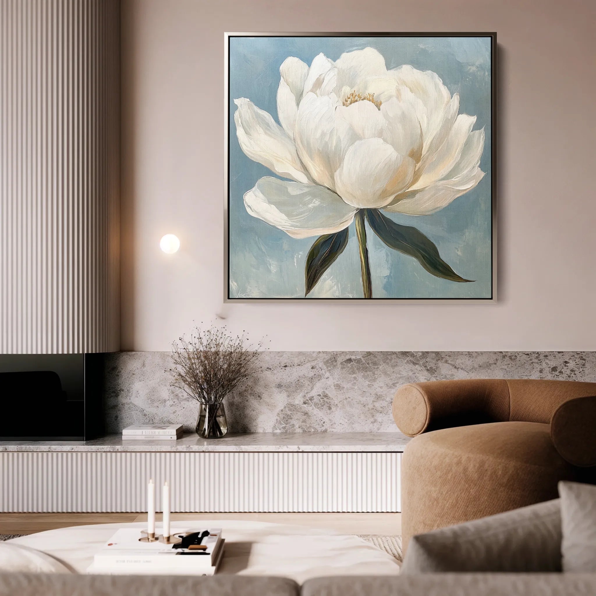 Floral 1343 Canvas Art 60 x 60 cm / Black