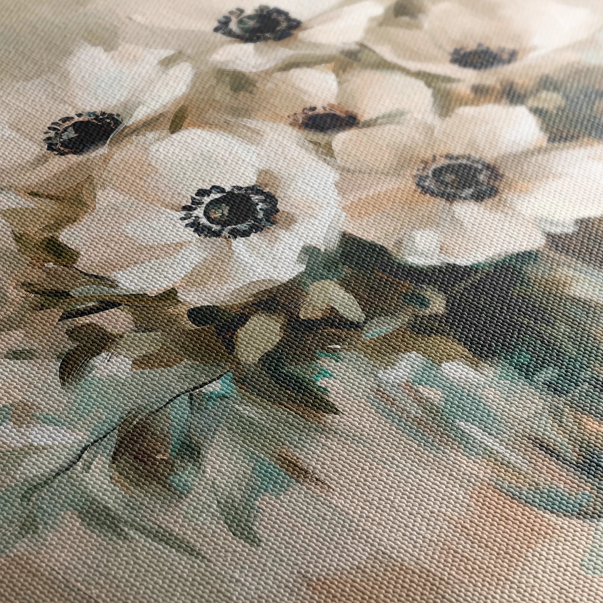 Floral 1345 Canvas Art 60 x 60 cm / Black