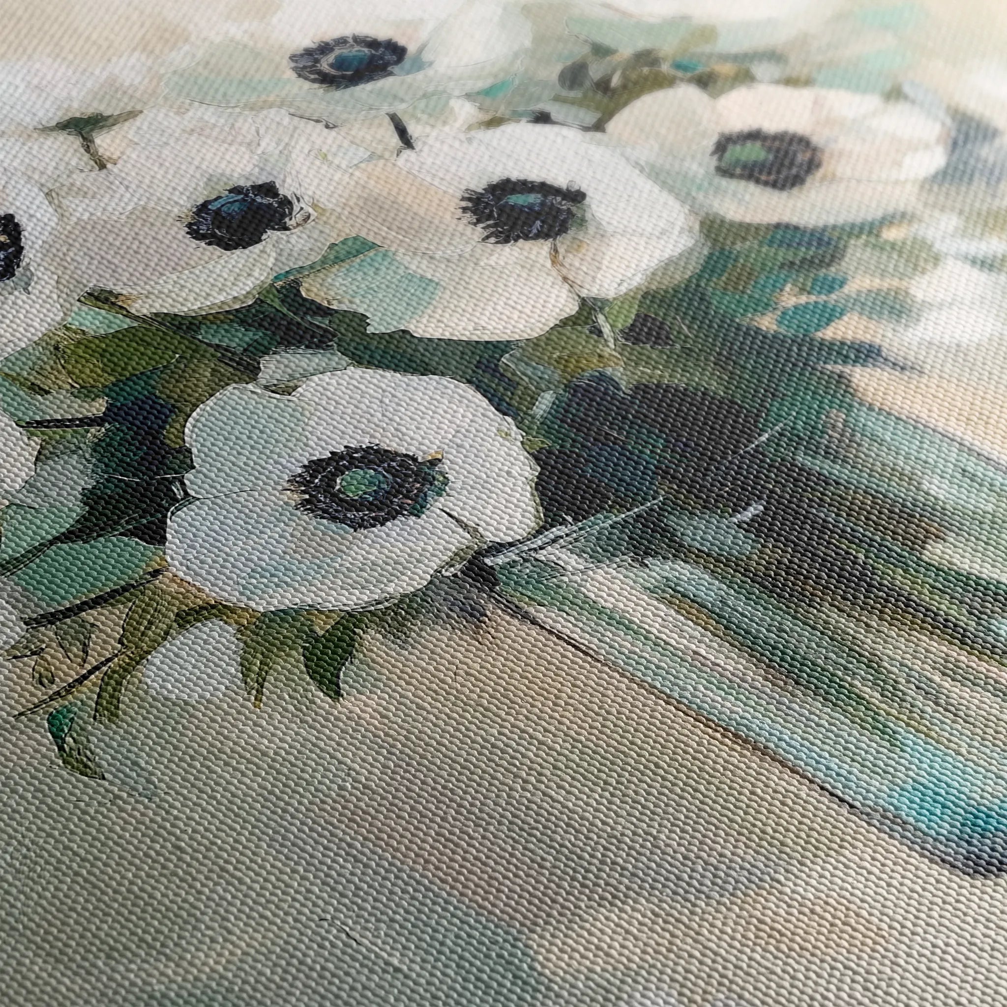 Floral 1346 Canvas Art 60 x 60 cm / Black
