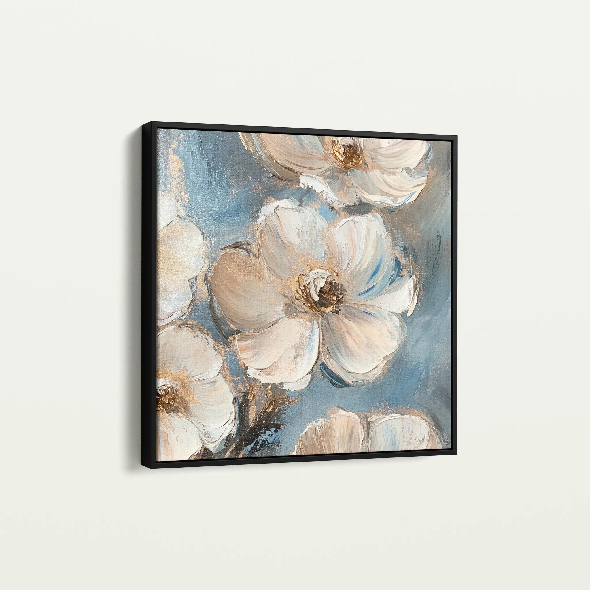 Floral 1348 Canvas Art 60 x 60 cm / Black