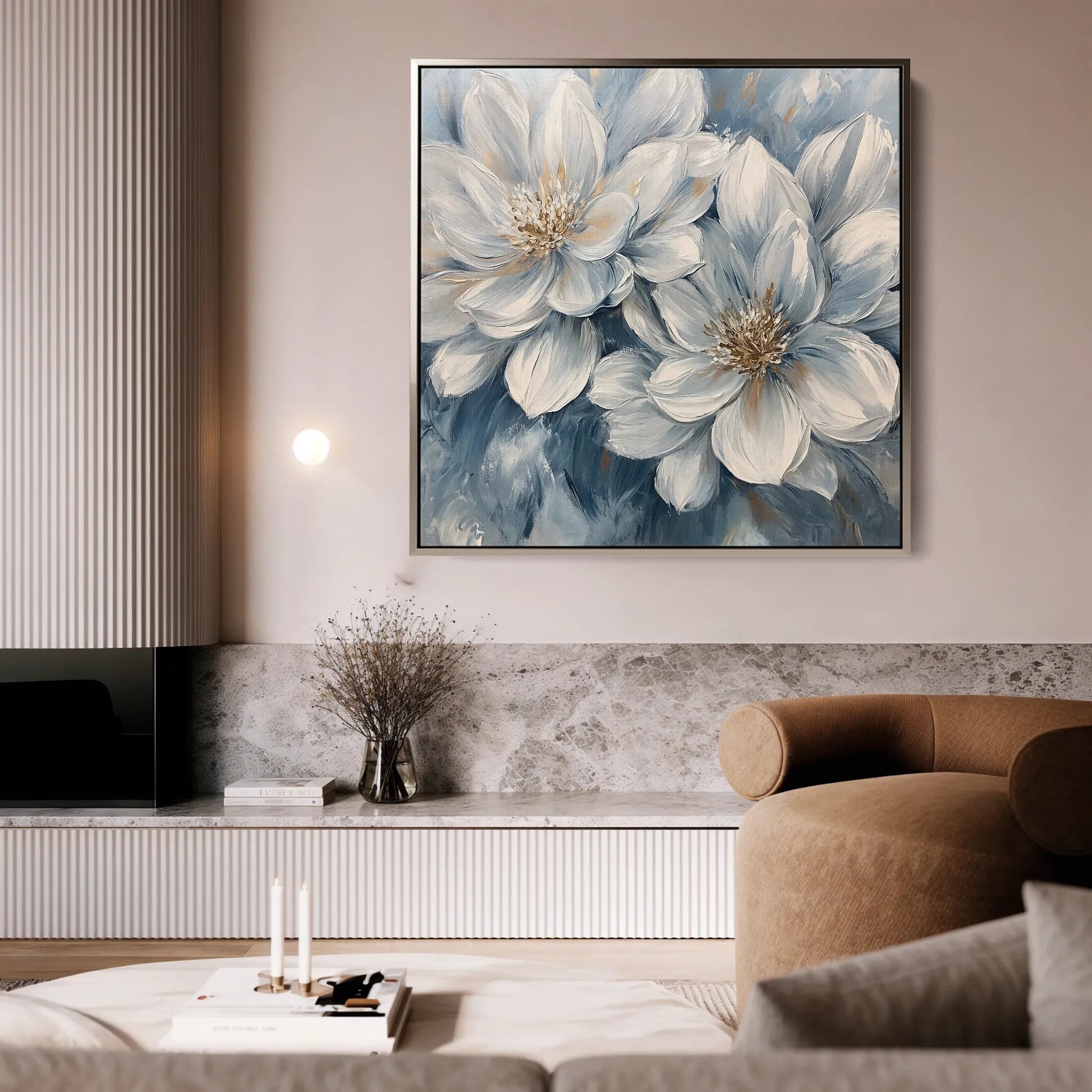 Floral 1349 Canvas Art 60 x 60 cm / Black