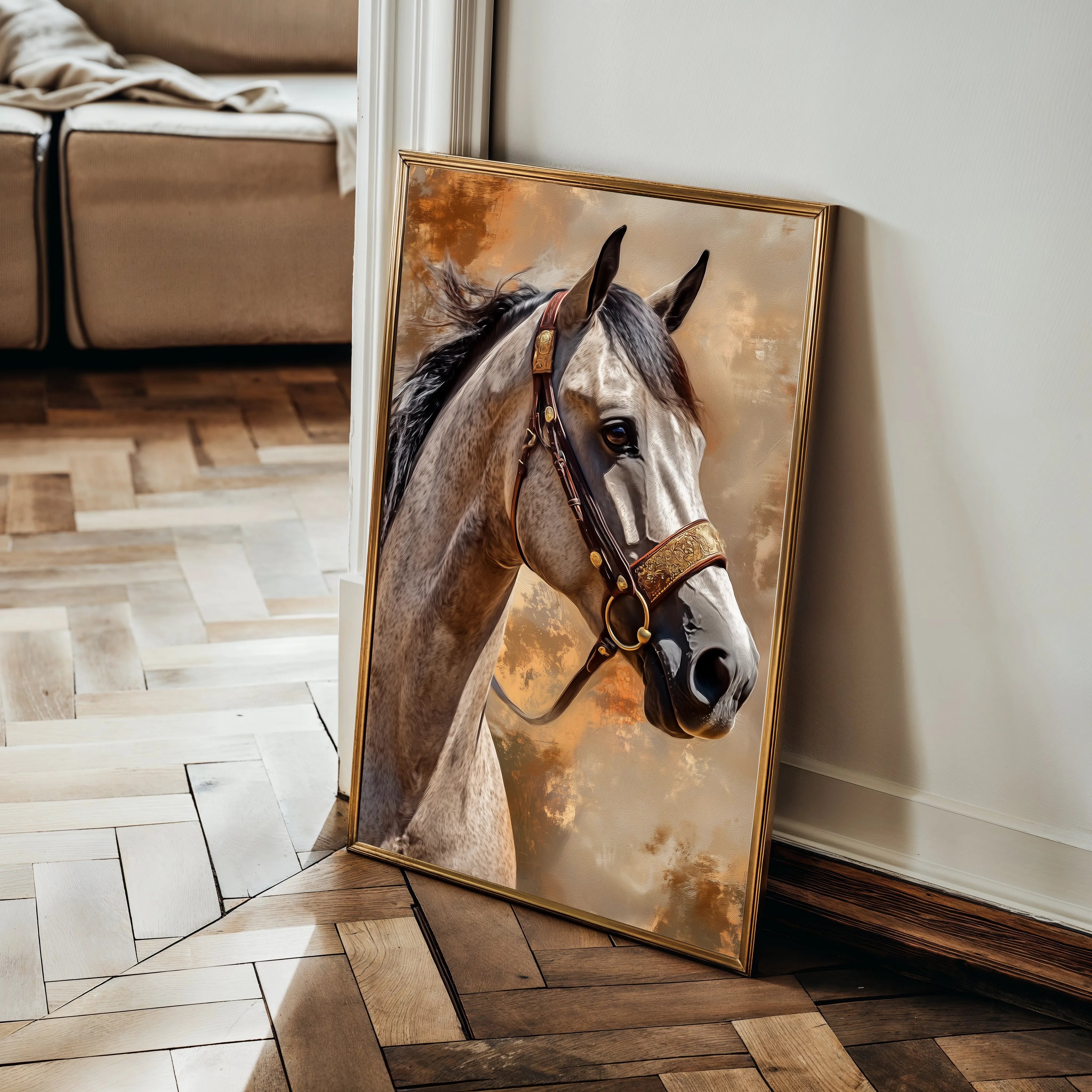 Horses 135 Canvas Art 60 x 40 cm / Black