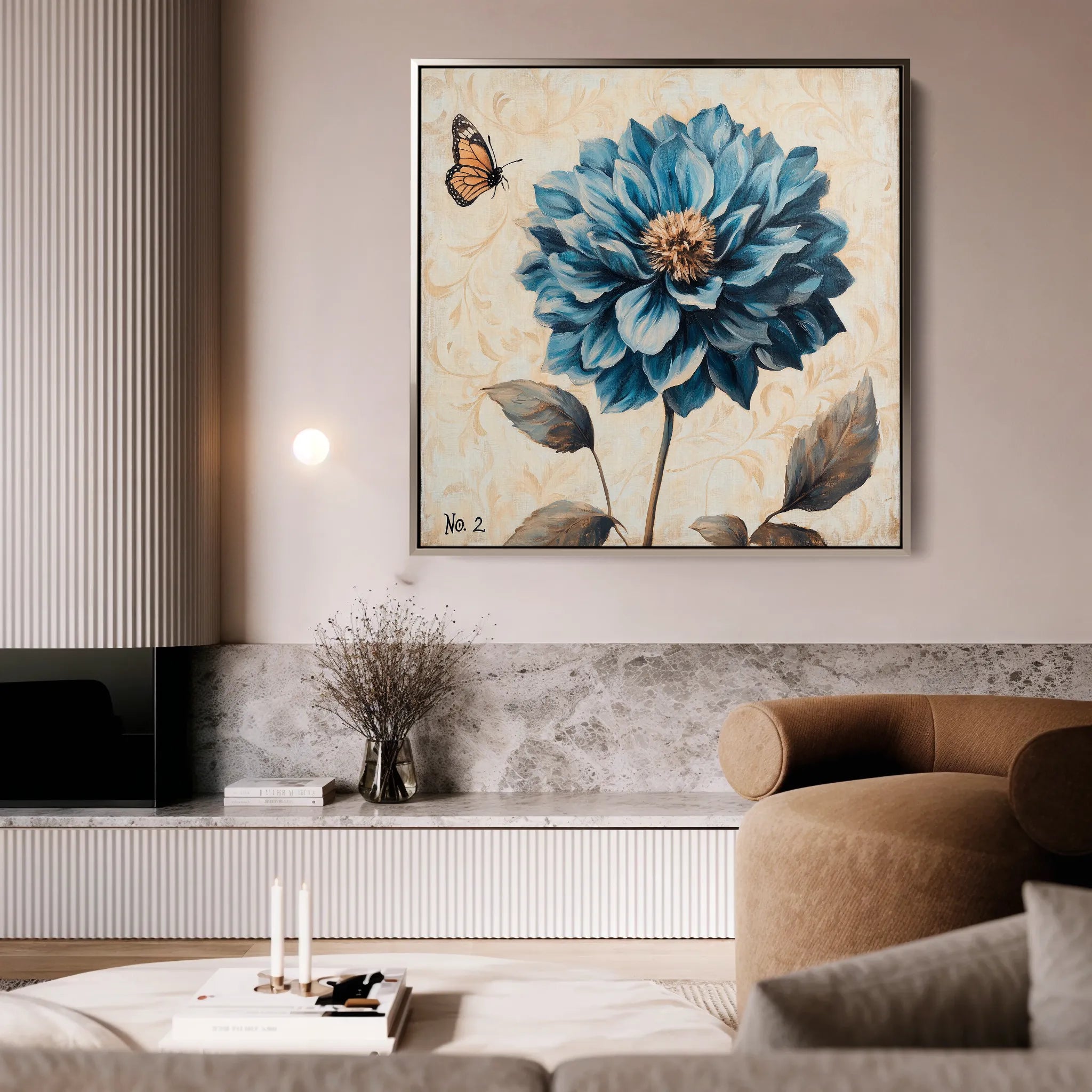 Floral 1350 Canvas Art 60 x 60 cm / Black