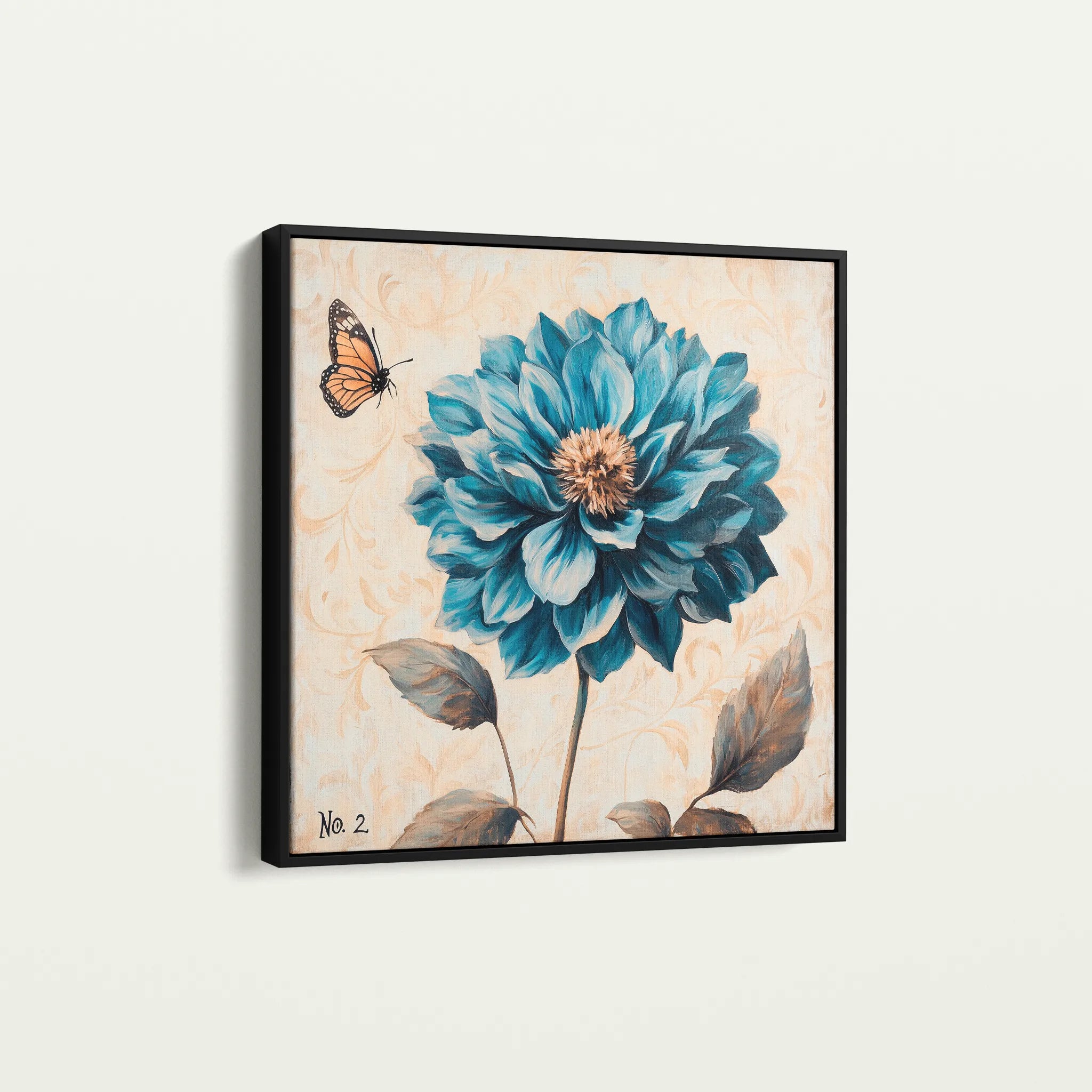 Floral 1350 Canvas Art 60 x 60 cm / Black