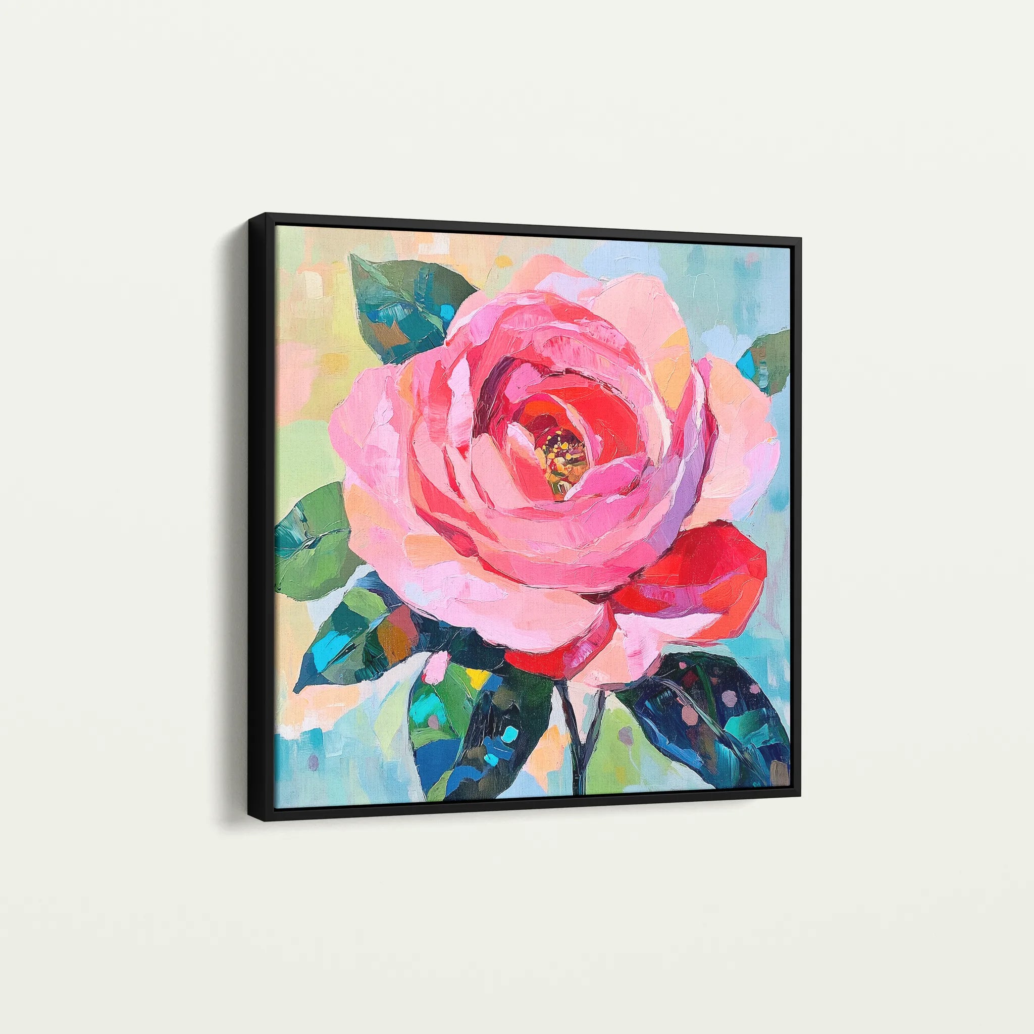 Floral 1352 Canvas Art 60 x 60 cm / Black
