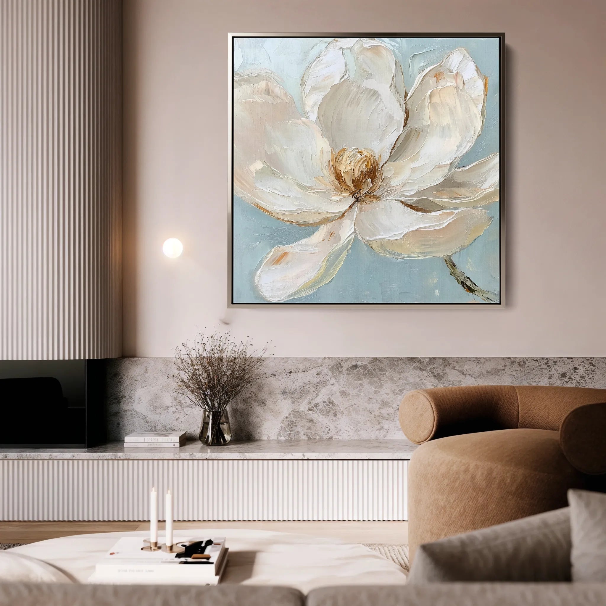Floral 1353 Canvas Art 60 x 60 cm / Black