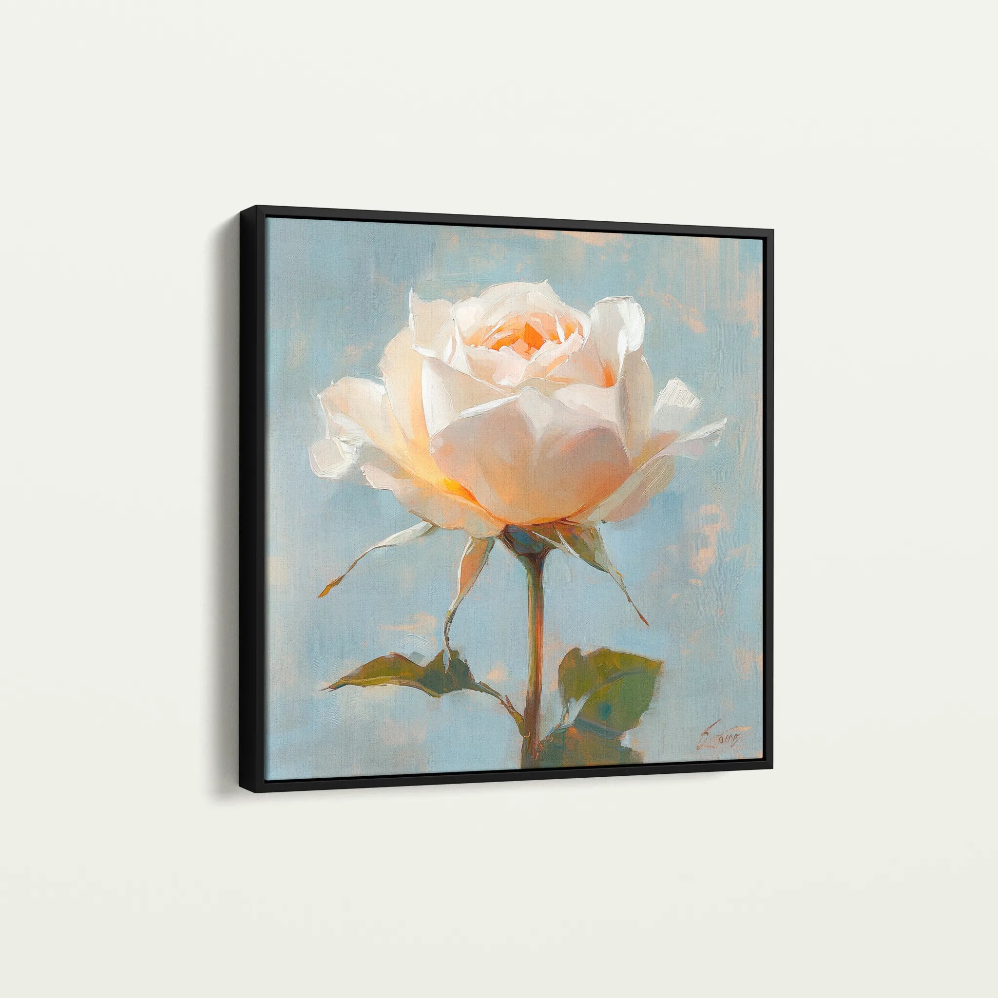 Floral 1354 Canvas Art 60 x 60 cm / Black