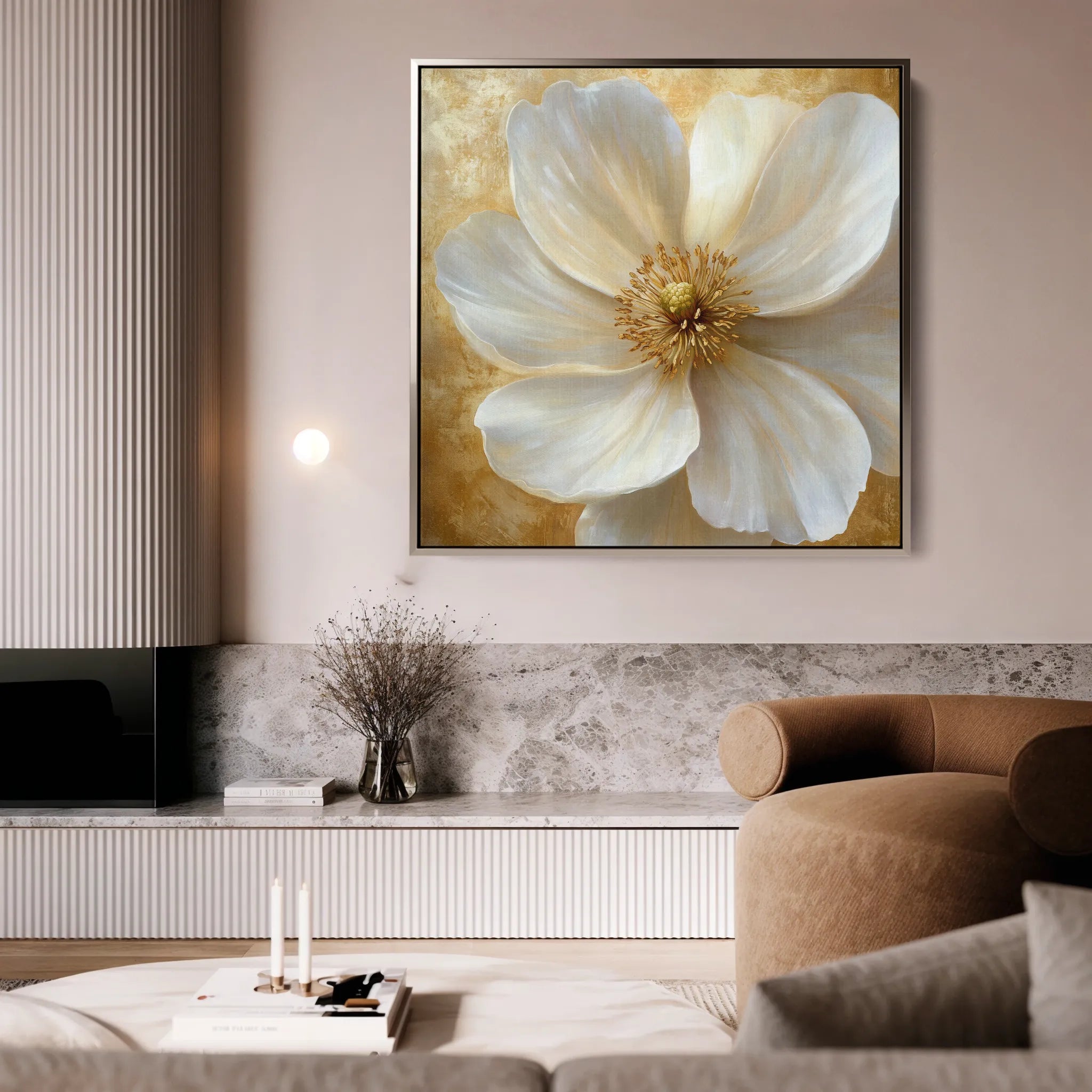 Floral 1356 Canvas Art 60 x 60 cm / Black