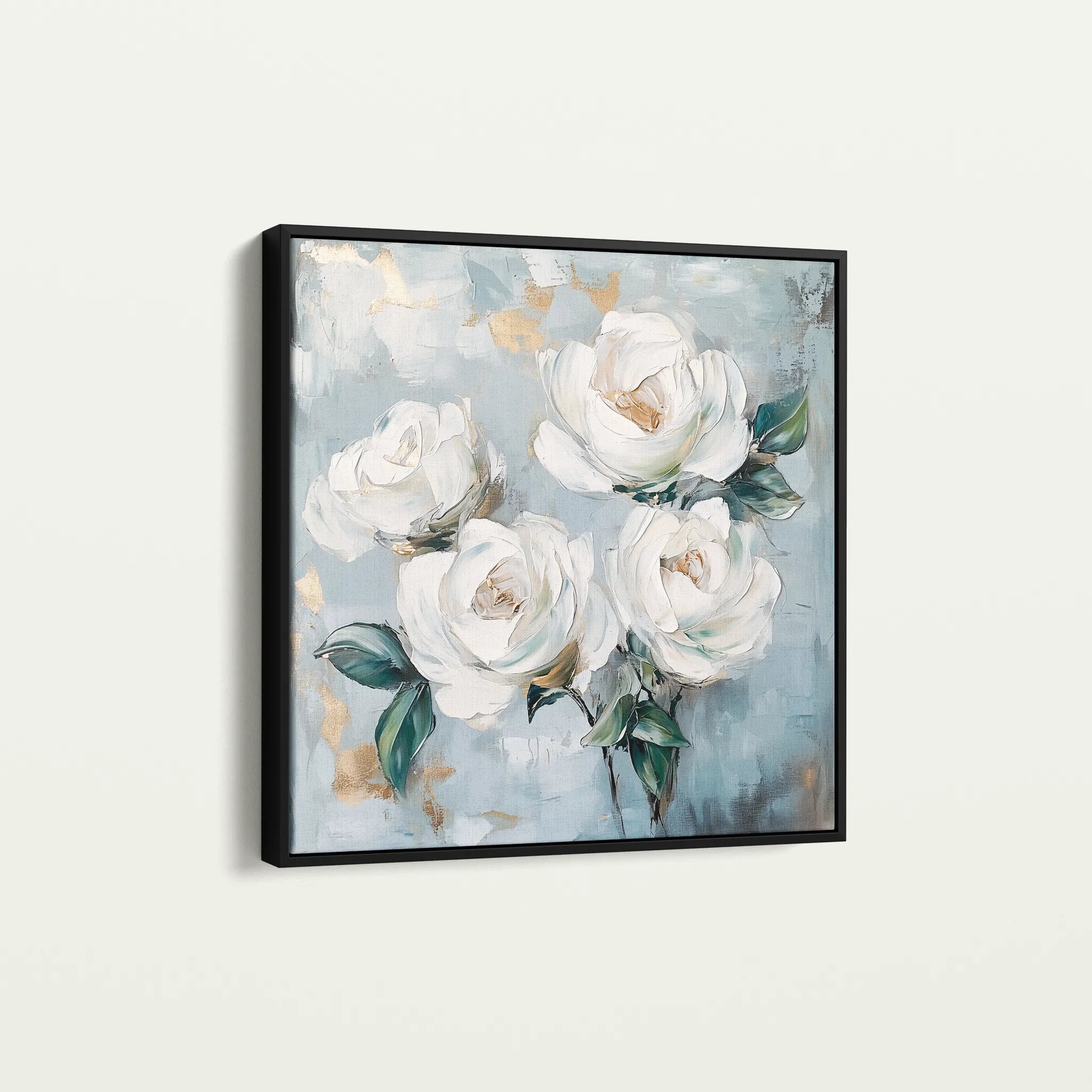 Floral 1357 Canvas Art 60 x 60 cm / Black