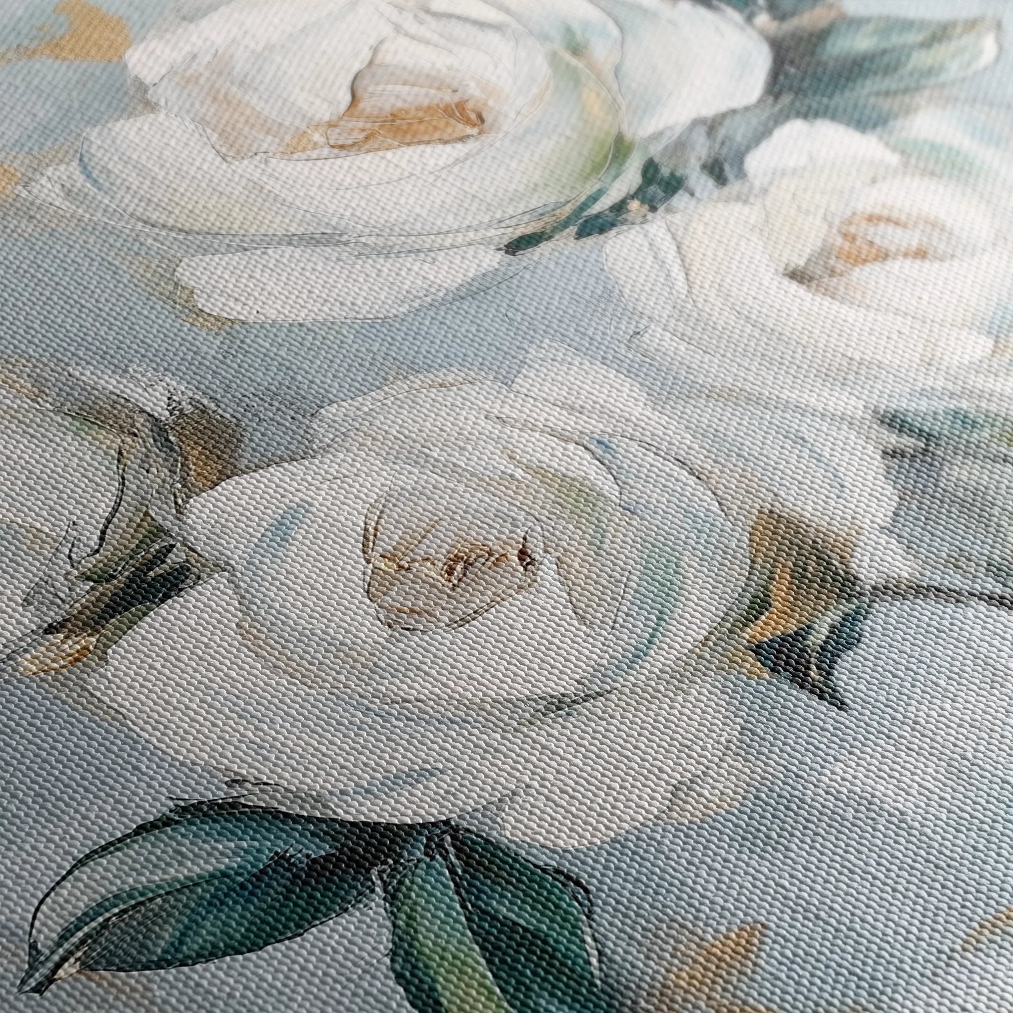 Floral 1357 Canvas Art 60 x 60 cm / Black