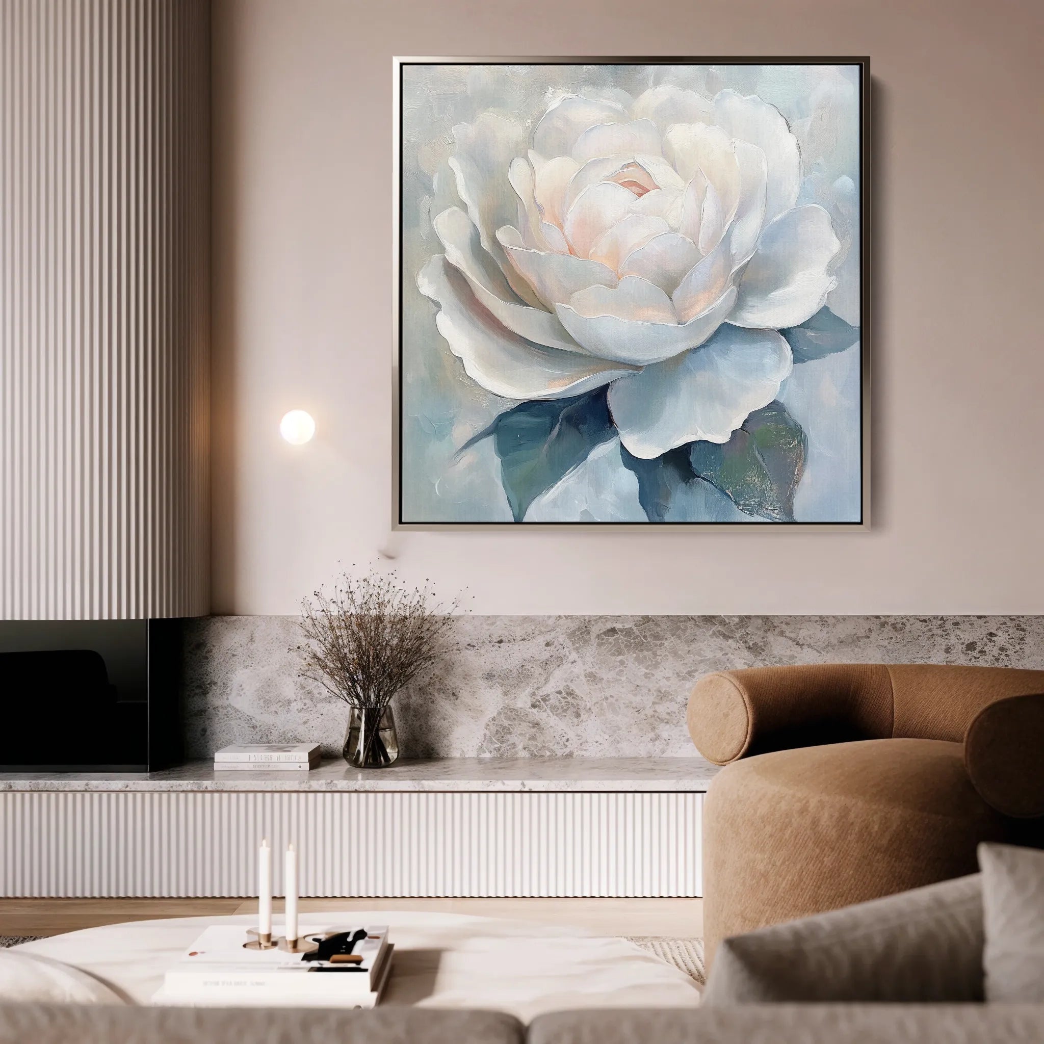 Floral 1358 Canvas Art 60 x 60 cm / Black