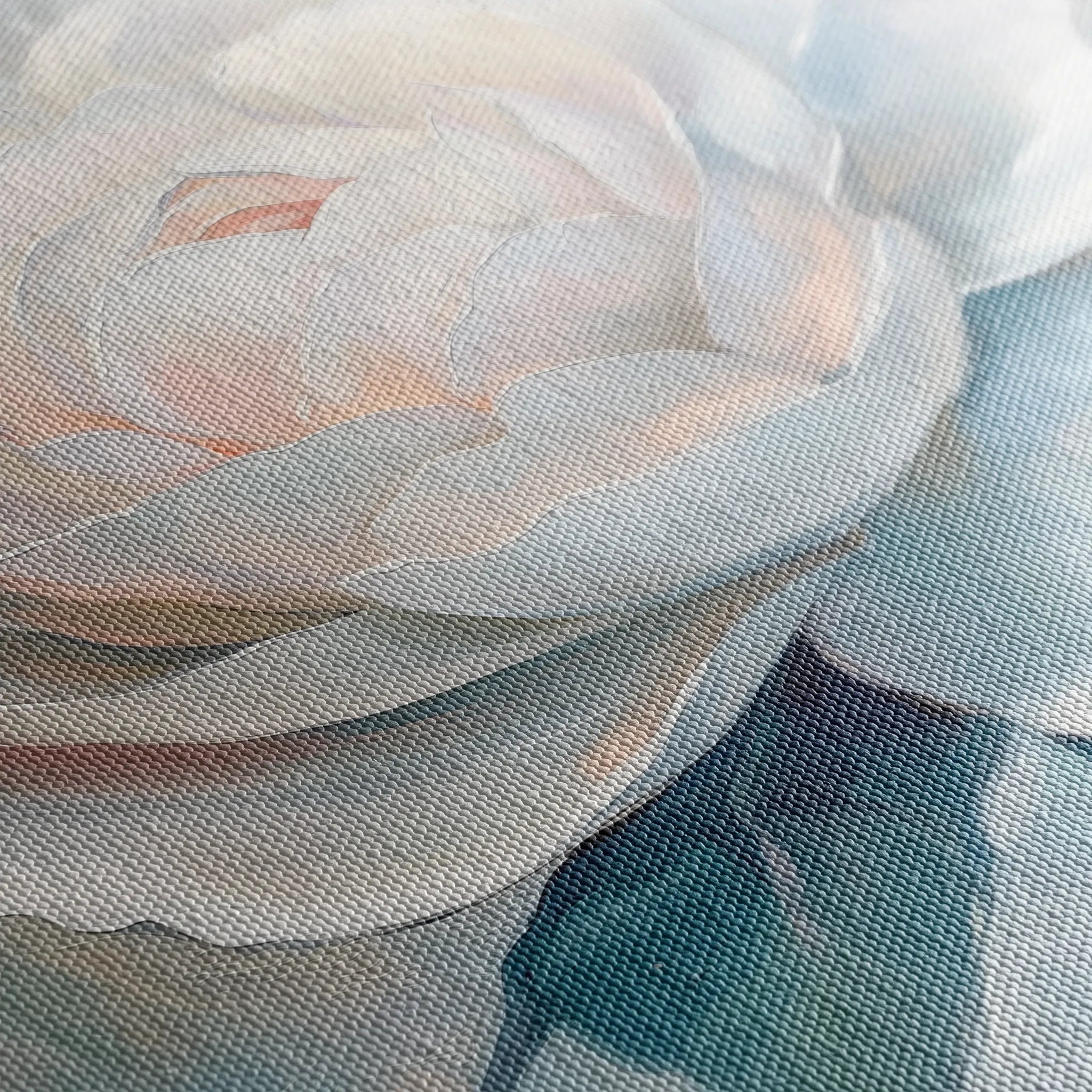 Floral 1358 Canvas Art 60 x 60 cm / Black
