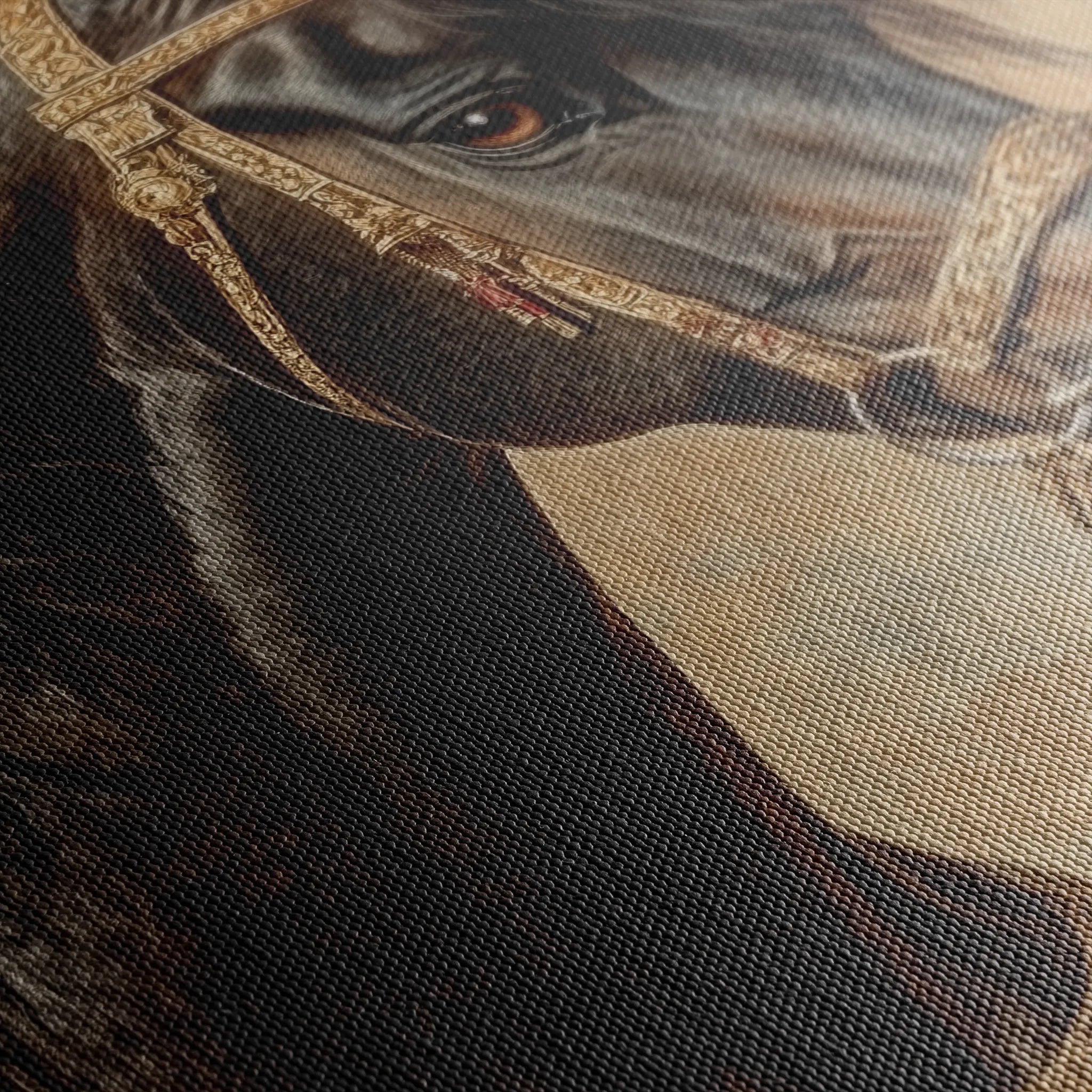 Horses 136 Canvas Art 60 x 40 cm / Black