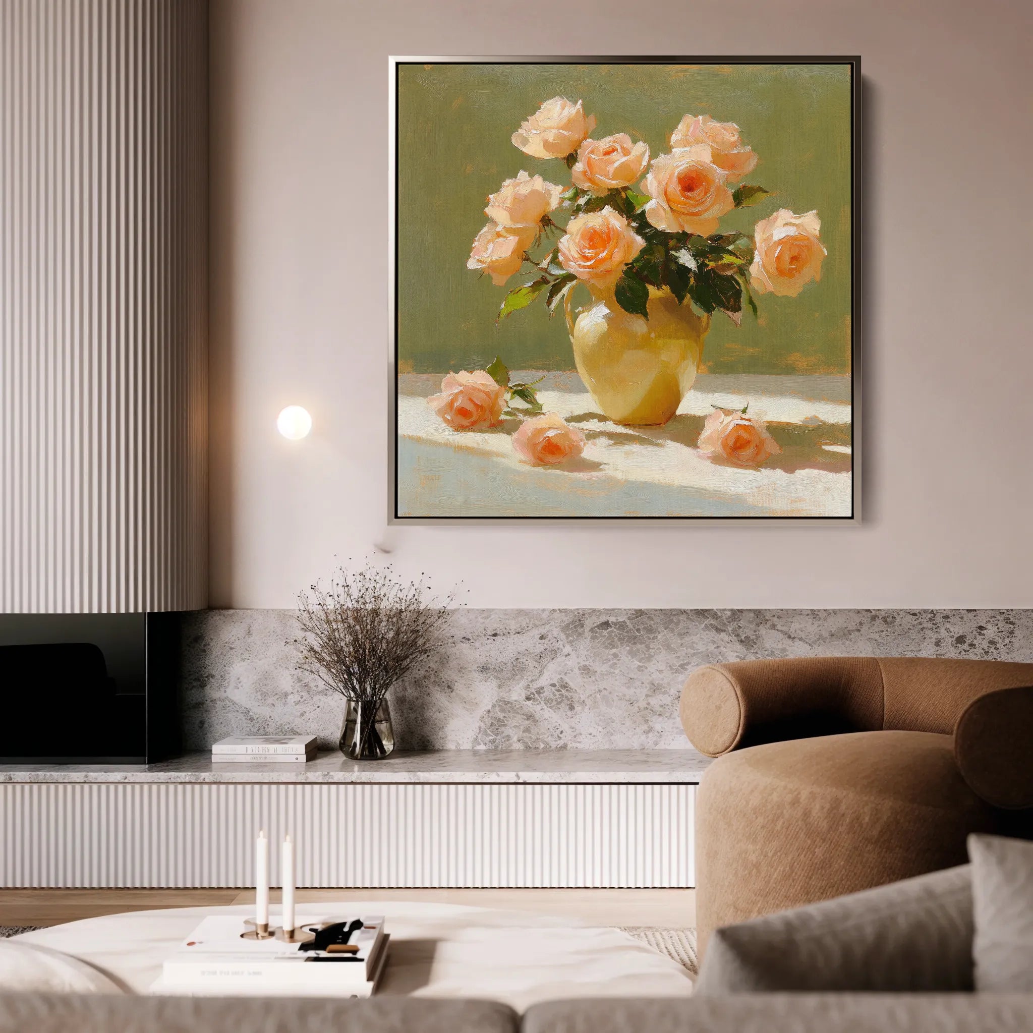 Floral 1363 Canvas Art 60 x 60 cm / Black