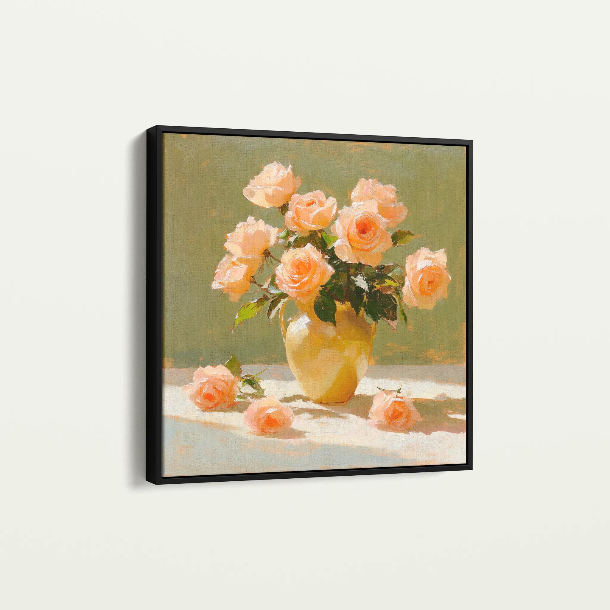 Floral 1363 Canvas Art 60 x 60 cm / Black