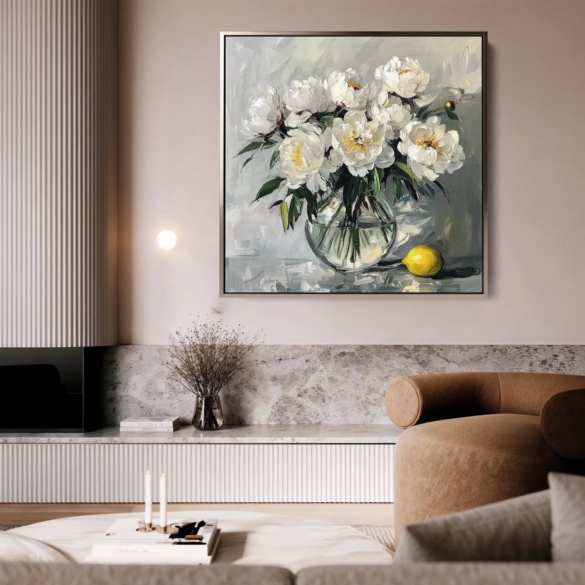 Floral 1364 Canvas Art 60 x 60 cm / Black