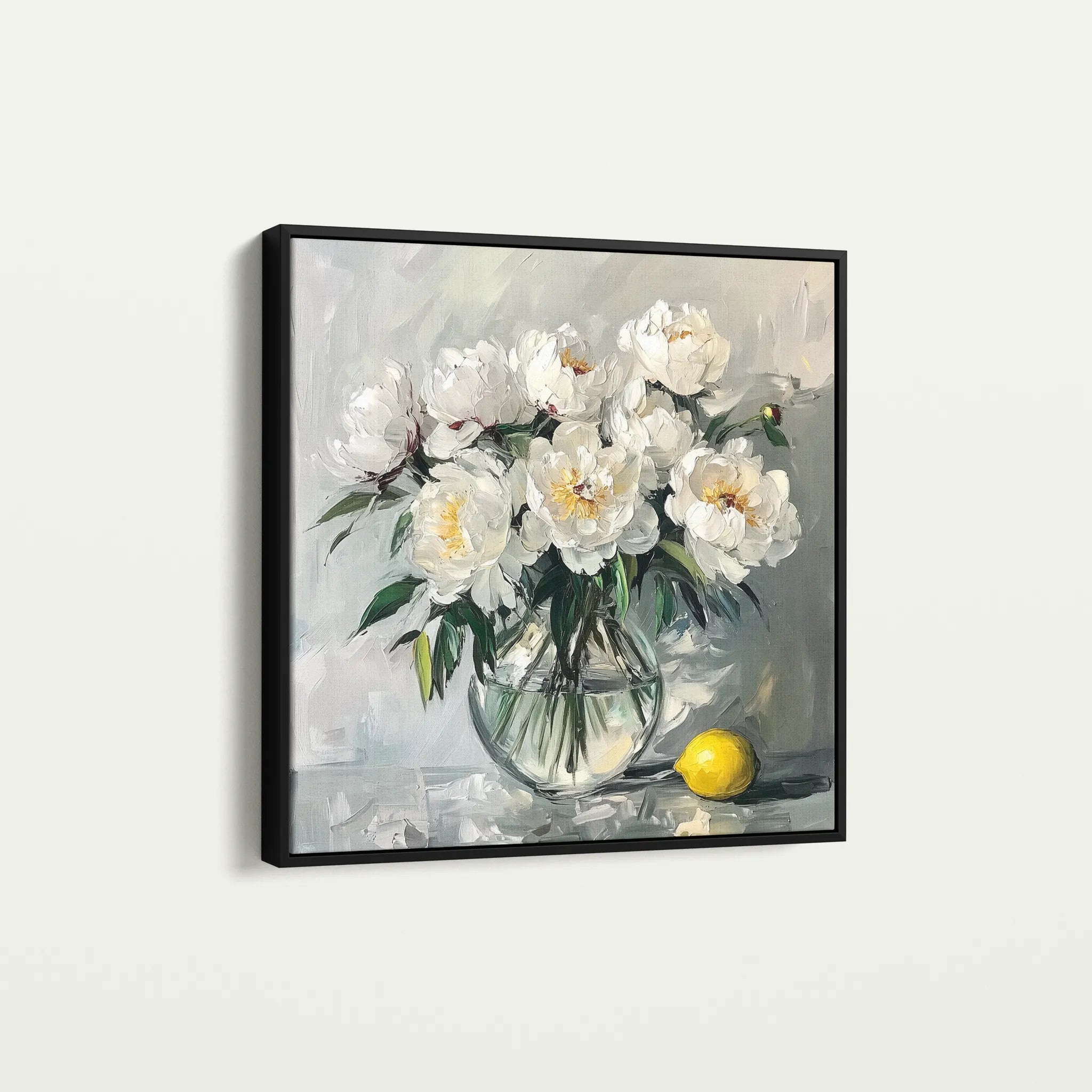 Floral 1364 Canvas Art 60 x 60 cm / Black