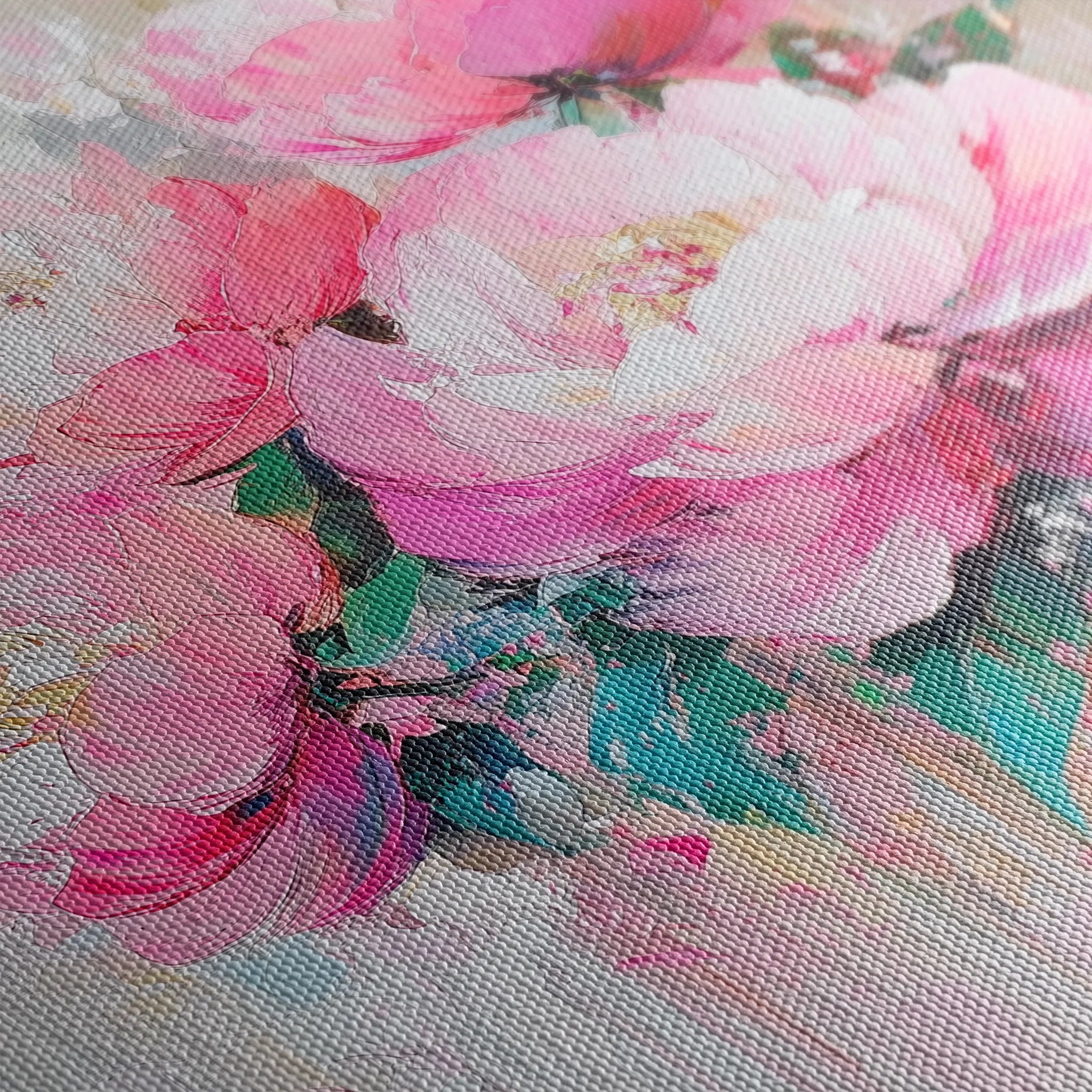 Floral 1365 Canvas Art 60 x 60 cm / Black