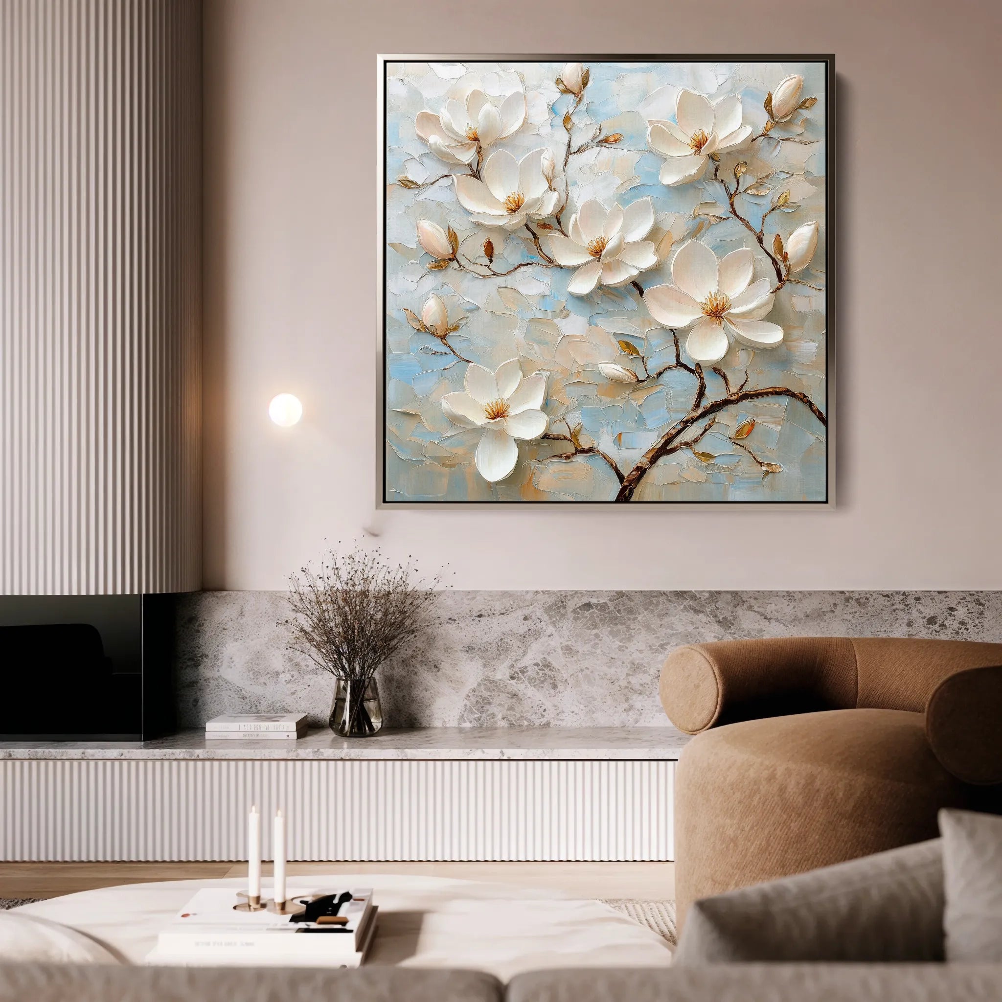 Floral 1368 Canvas Art 60 x 60 cm / Black
