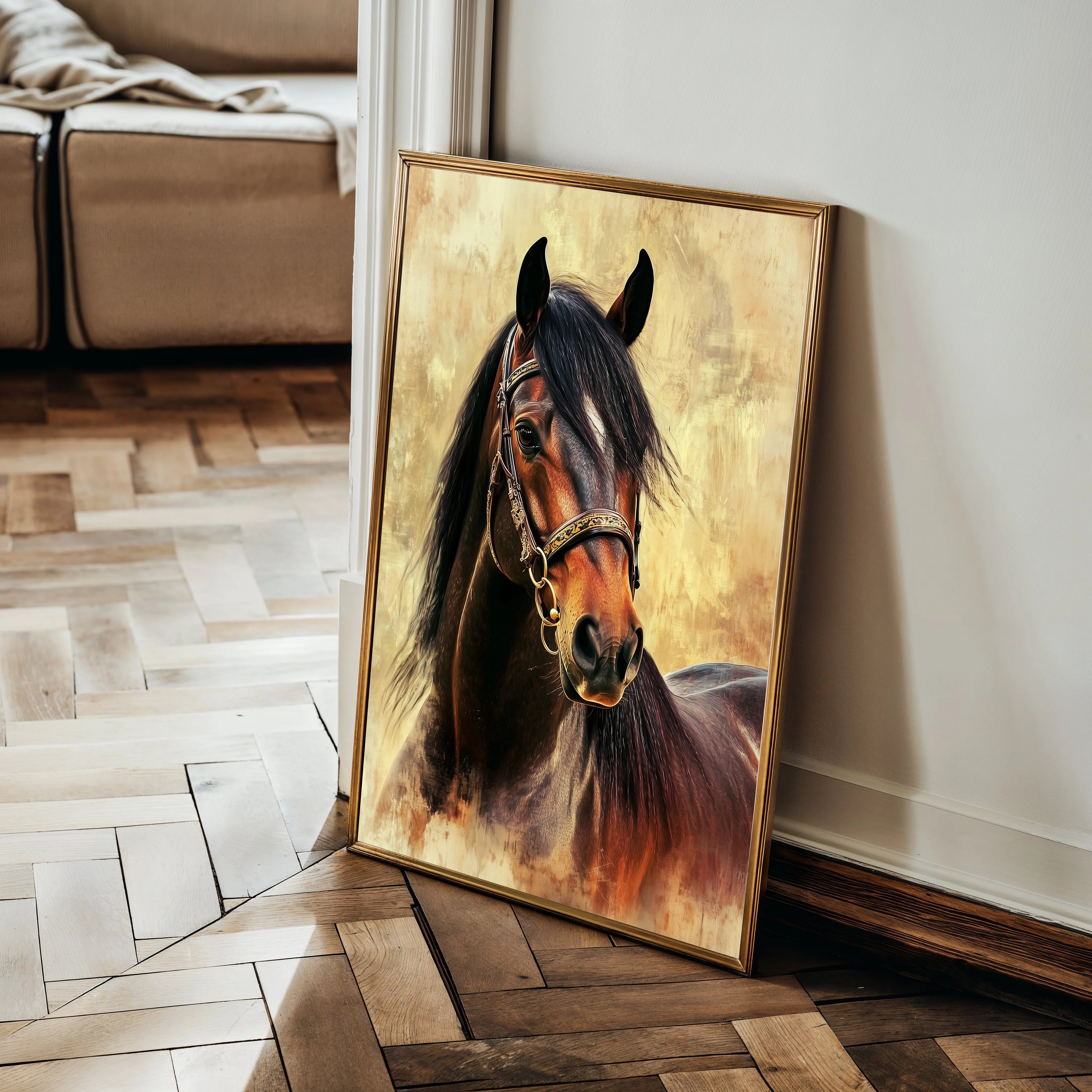 Horses 137 Canvas Art 60 x 40 cm / Black