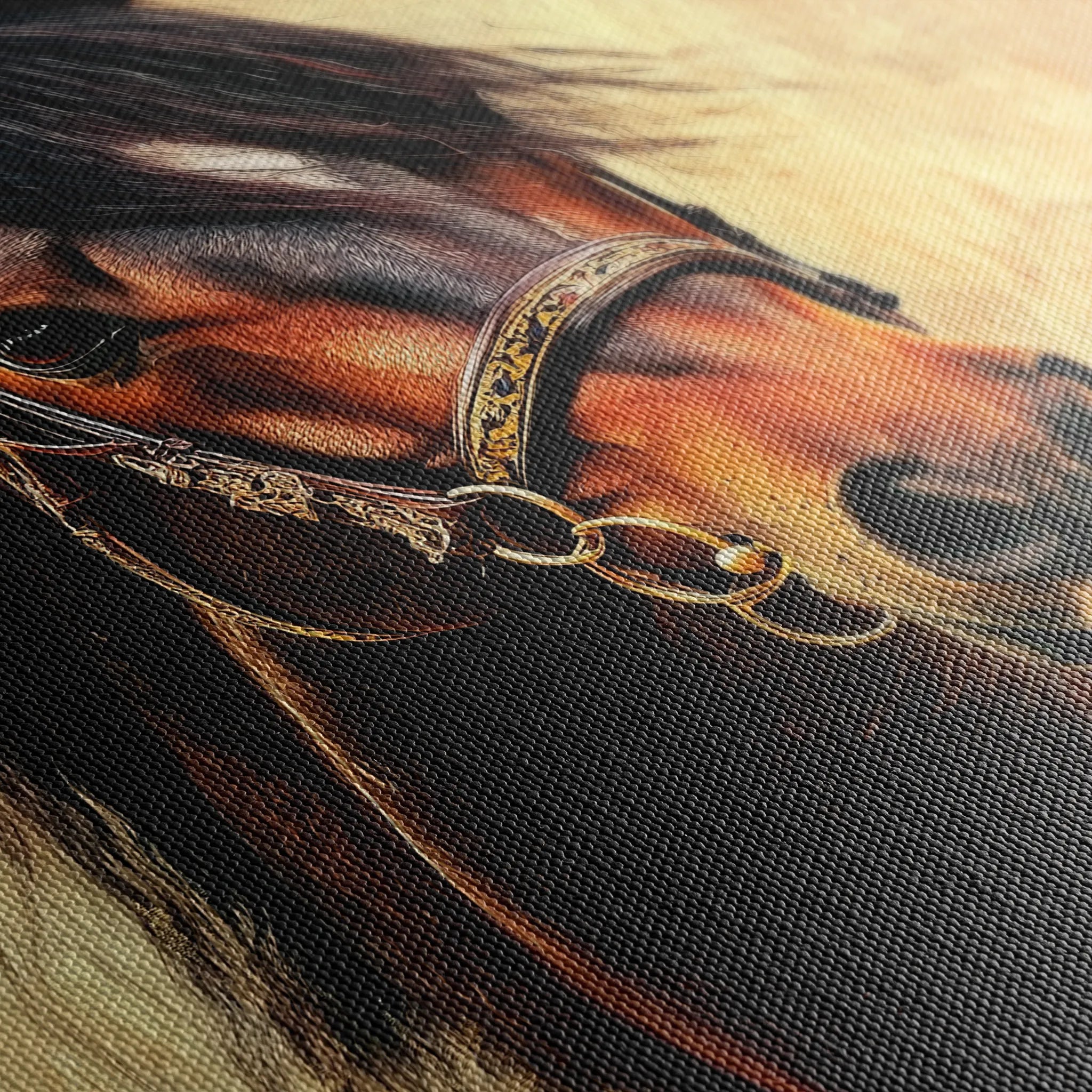 Horses 137 Canvas Art 60 x 40 cm / Black