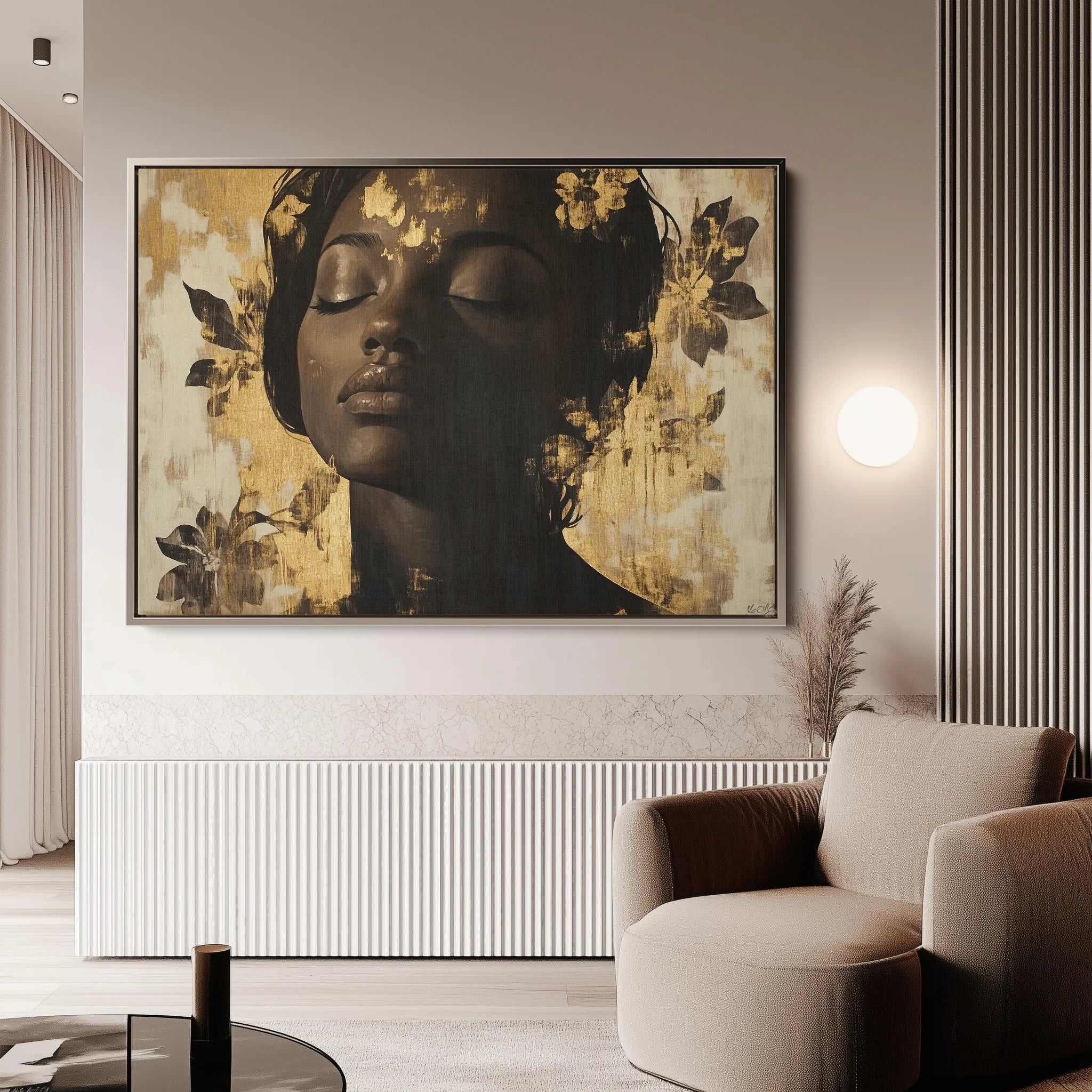 Portrait 137 Canvas Art 60 x 40 cm / Black