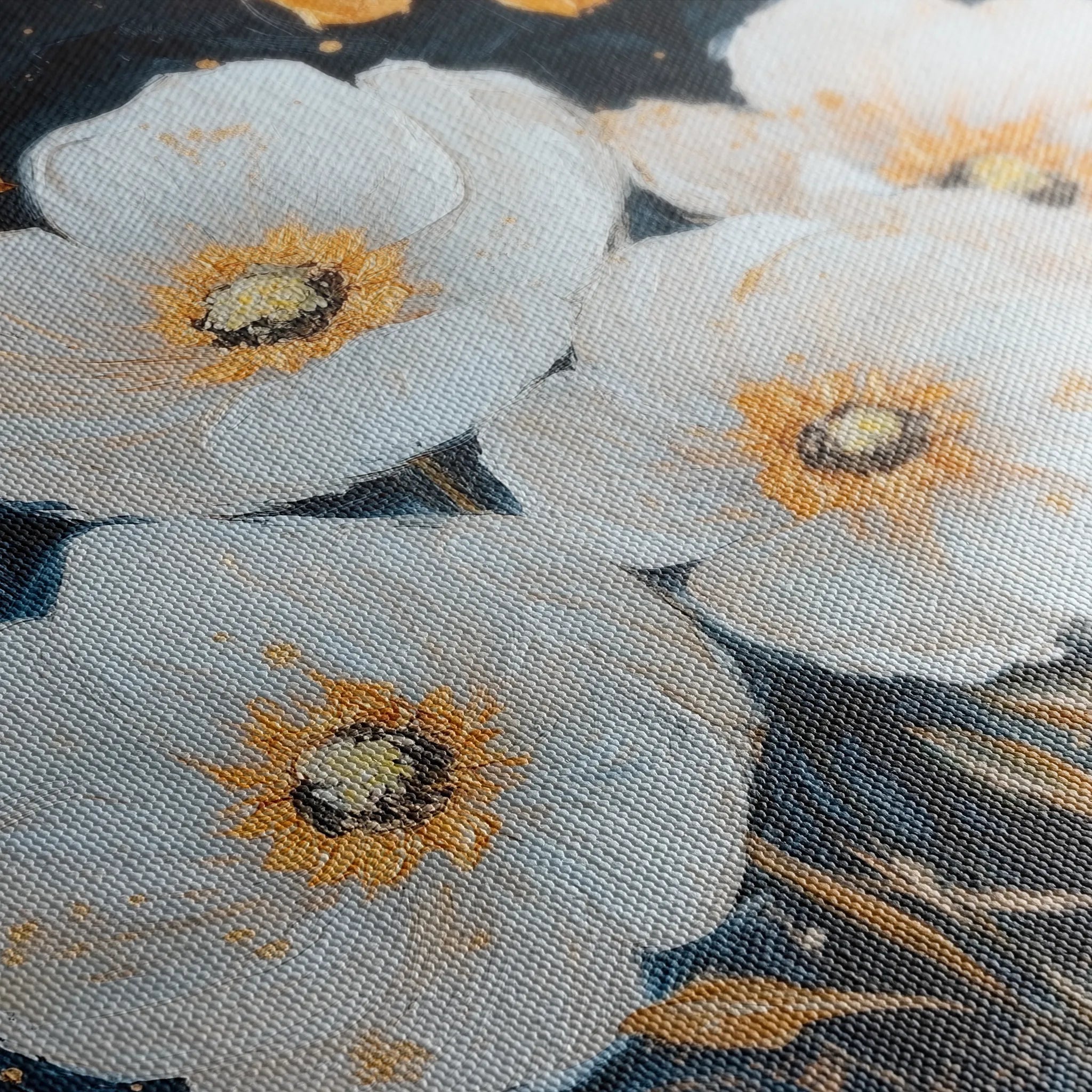 Floral 1371 Canvas Art 60 x 60 cm / Black