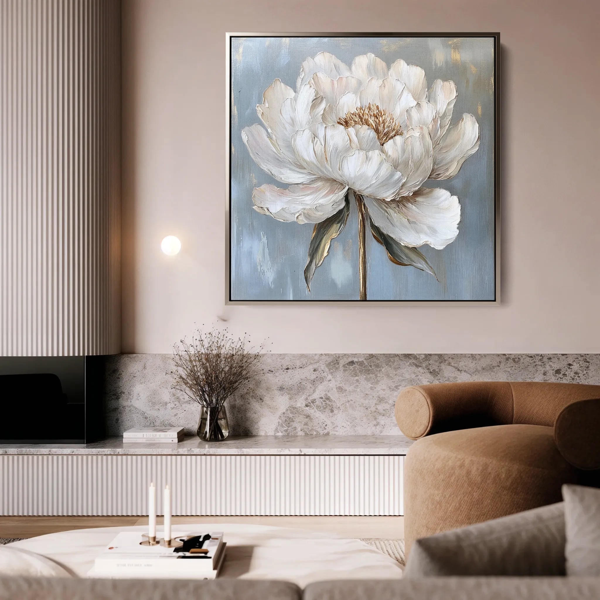 Floral 1372 Canvas Art 60 x 60 cm / Black