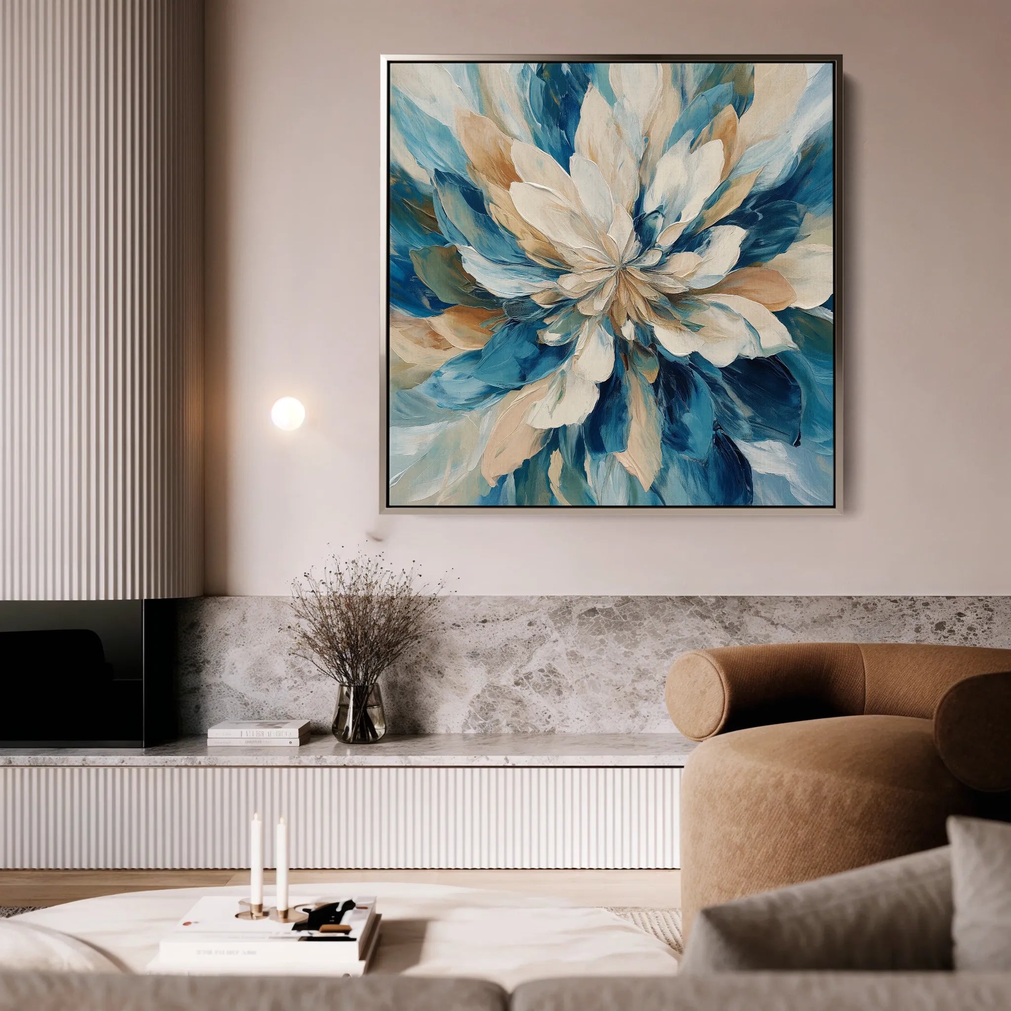 Floral 1374 Canvas Art 60 x 60 cm / Black