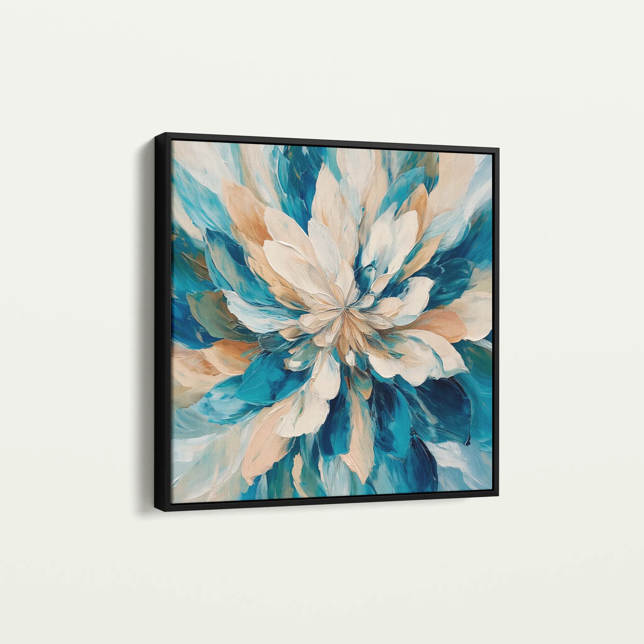 Floral 1374 Canvas Art 60 x 60 cm / Black