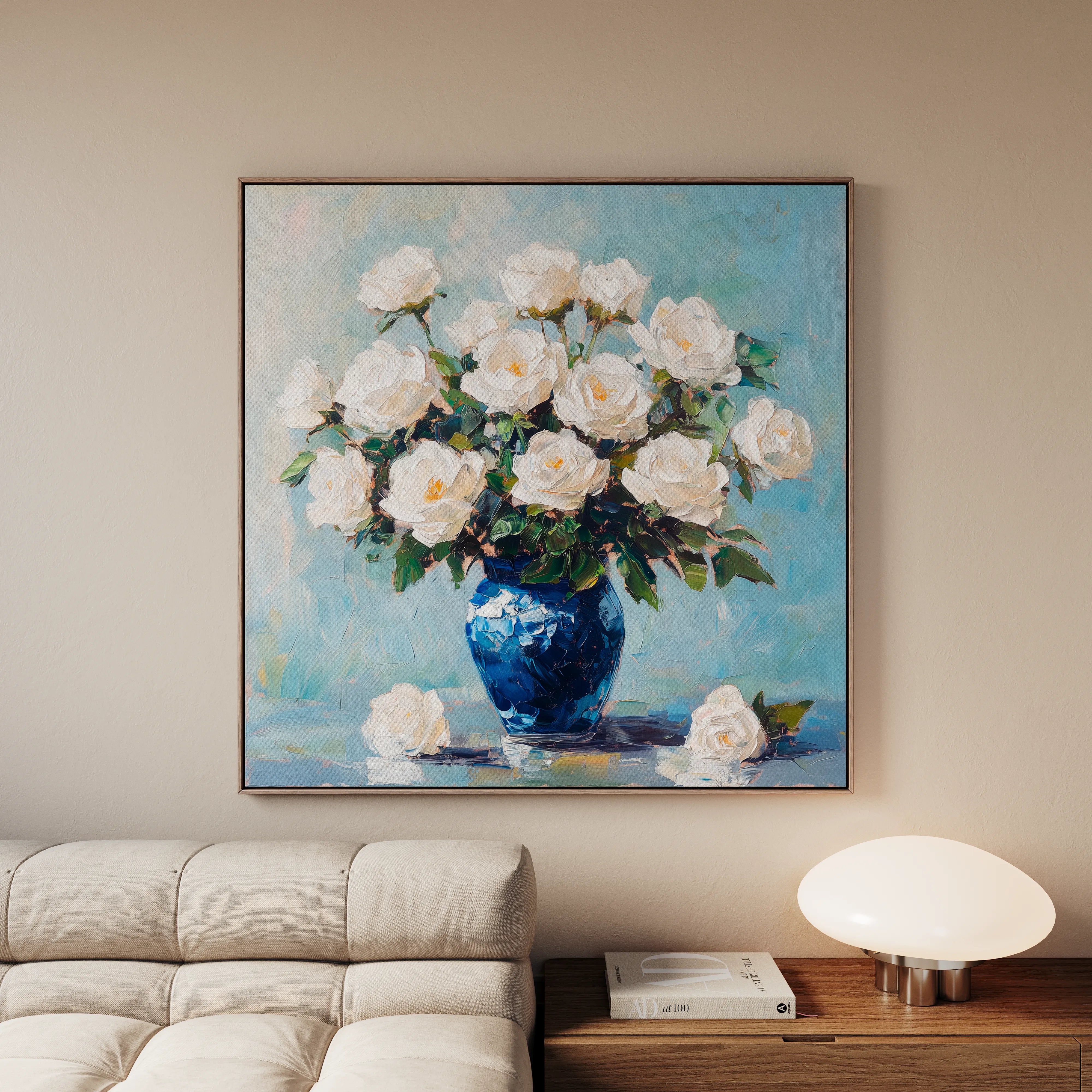 Floral 1376 Canvas Art 60 x 60 cm / Black