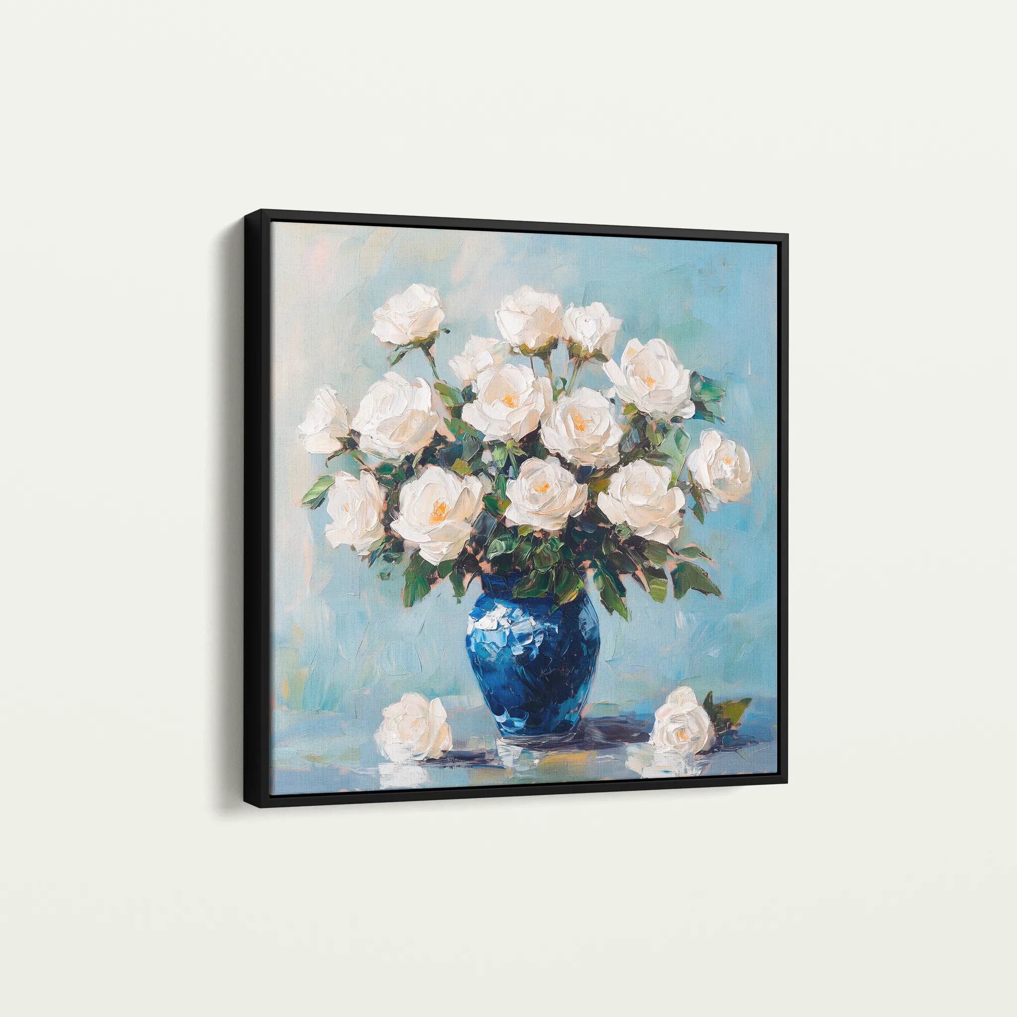 Floral 1376 Canvas Art 60 x 60 cm / Black