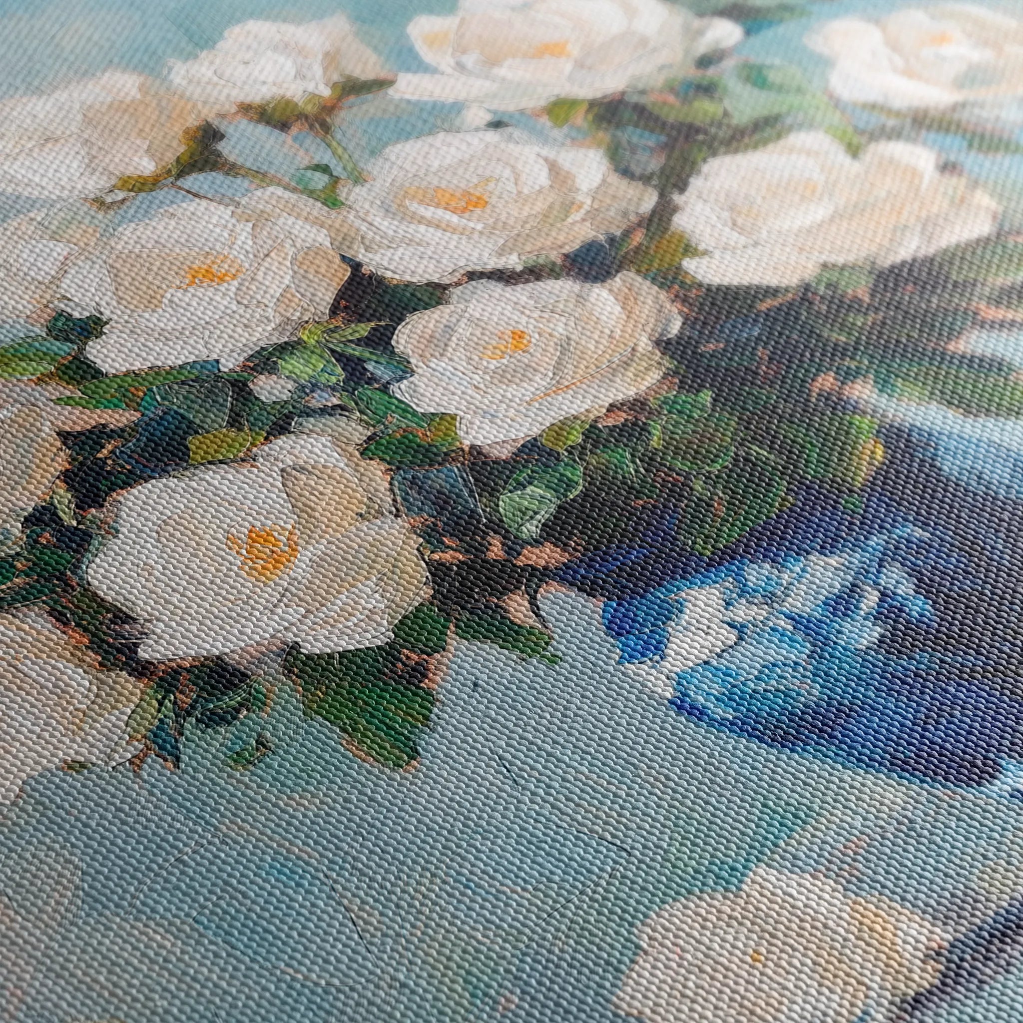 Floral 1376 Canvas Art 60 x 60 cm / Black