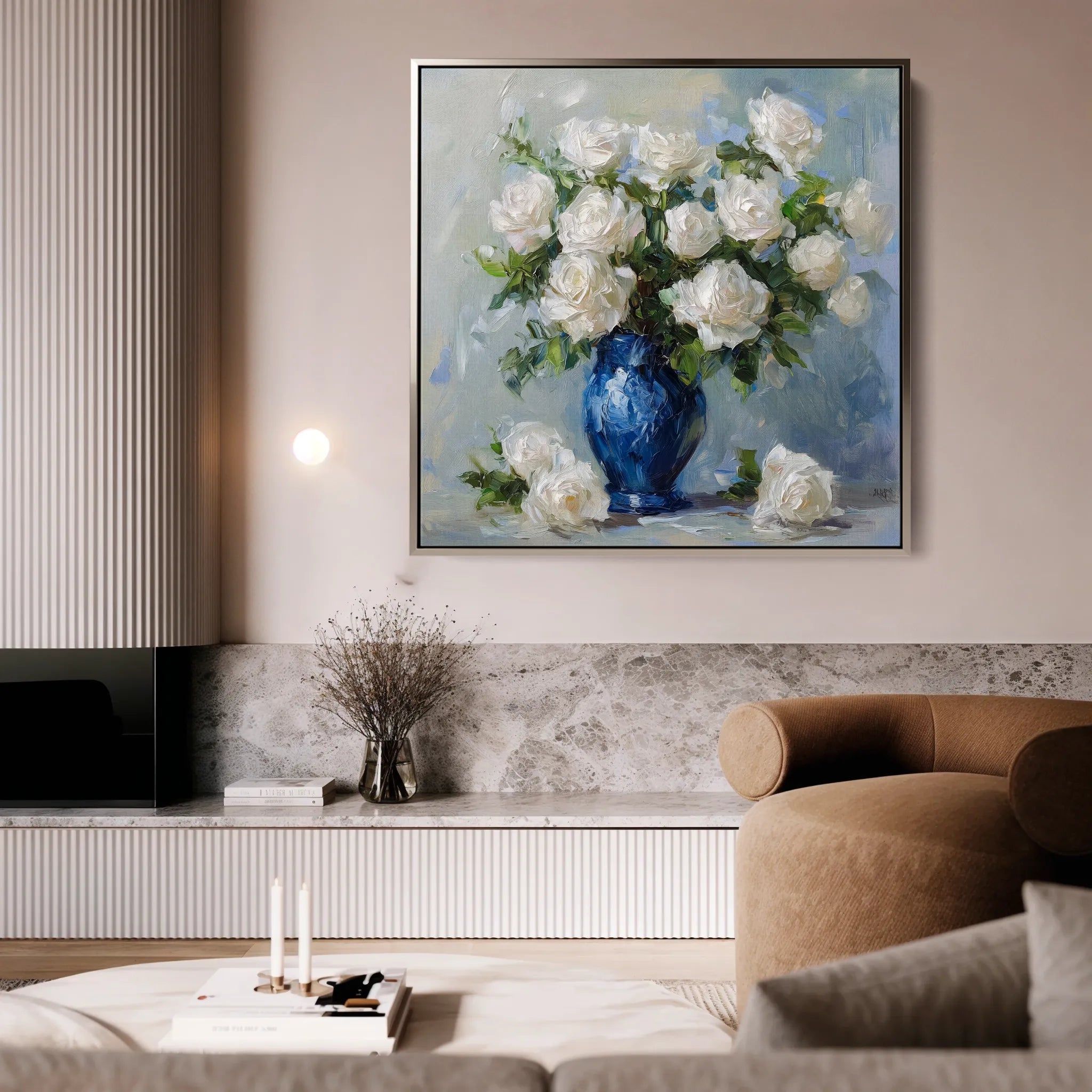 Floral 1377 Canvas Art 60 x 60 cm / Black