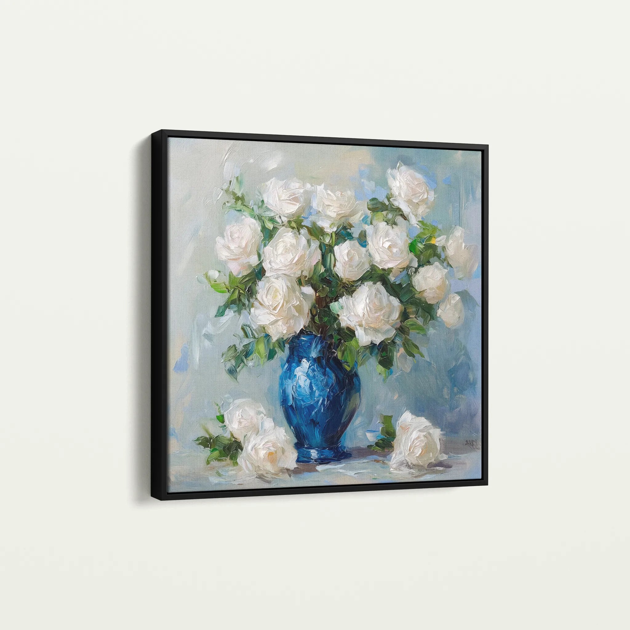 Floral 1377 Canvas Art 60 x 60 cm / Black