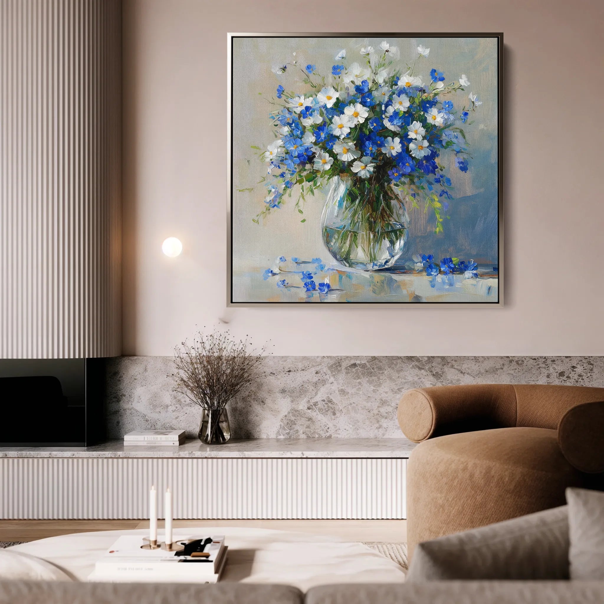 Floral 1378 Canvas Art 60 x 60 cm / Black