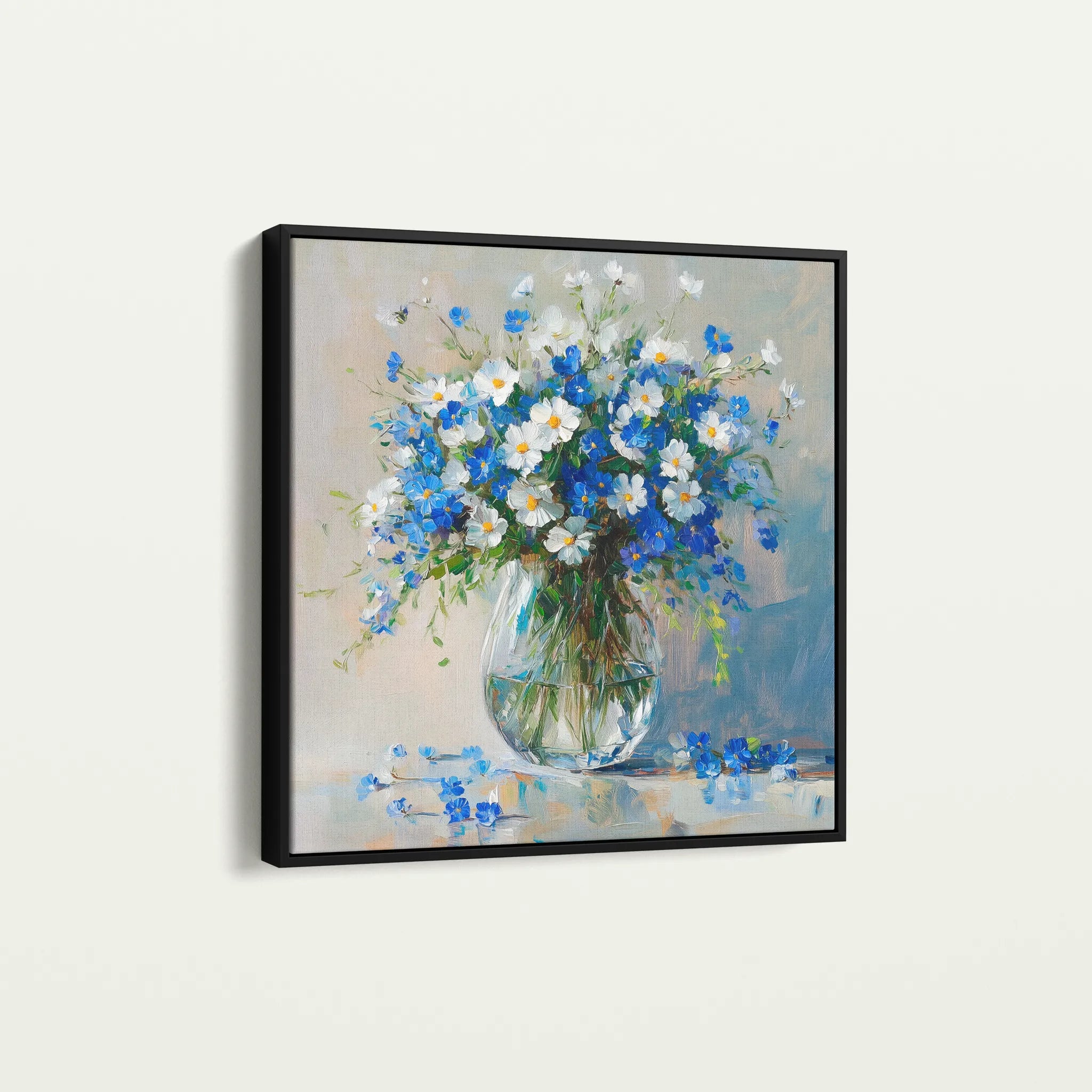 Floral 1378 Canvas Art 60 x 60 cm / Black