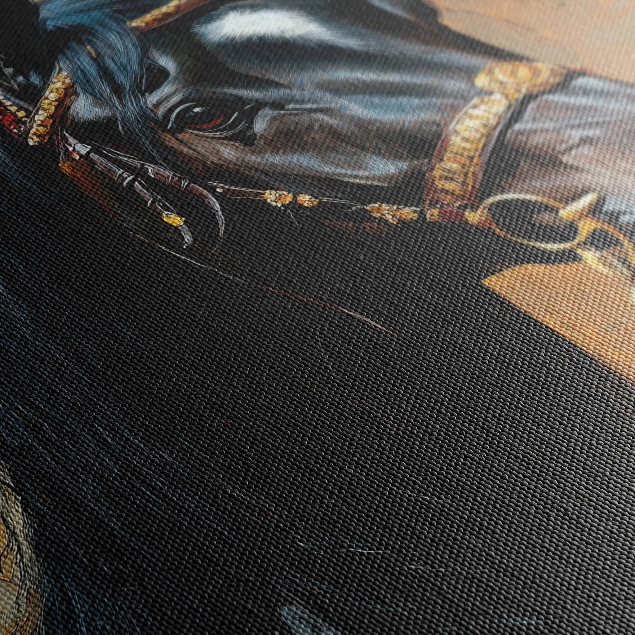 Horses 138 Canvas Art 60 x 40 cm / Black