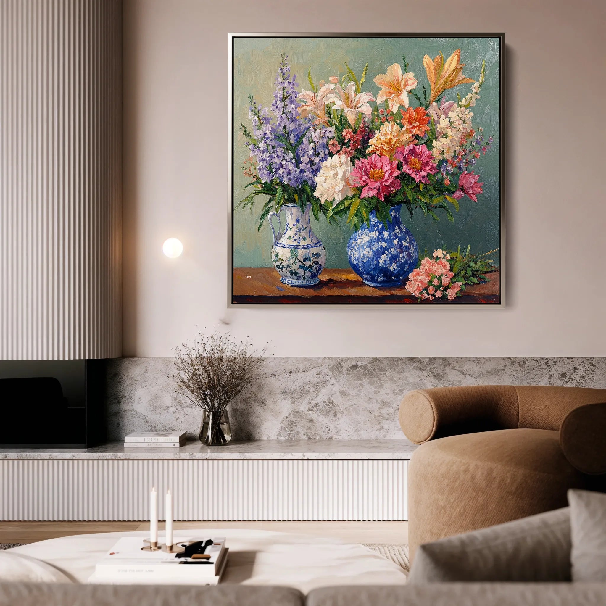 Floral 1380 Canvas Art 60 x 60 cm / Black