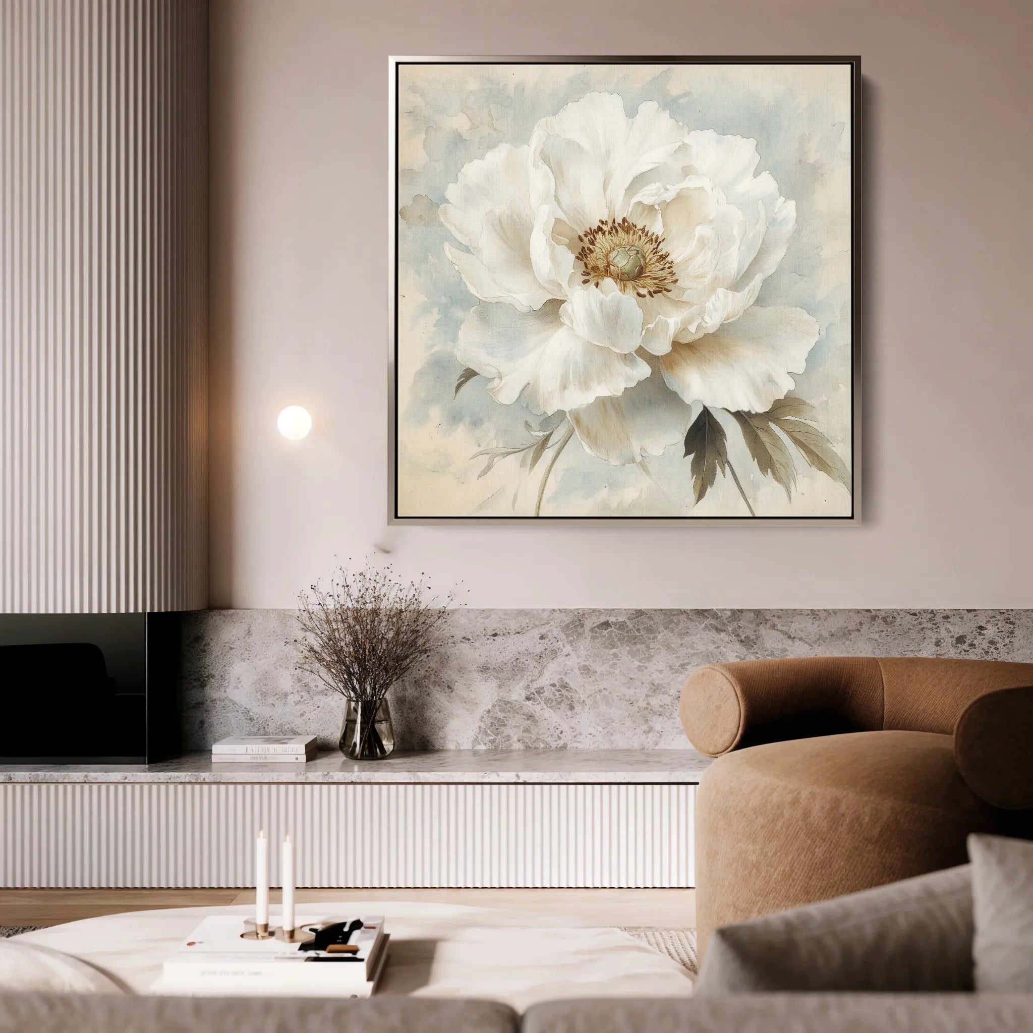 Floral 1381 Canvas Art 60 x 60 cm / Black