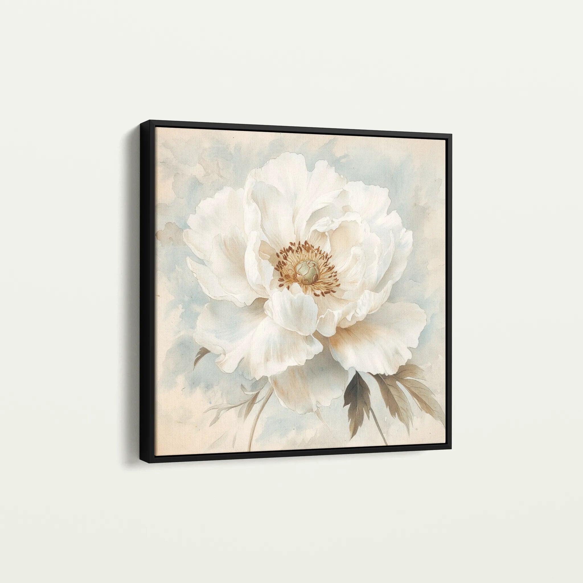 Floral 1381 Canvas Art 60 x 60 cm / Black