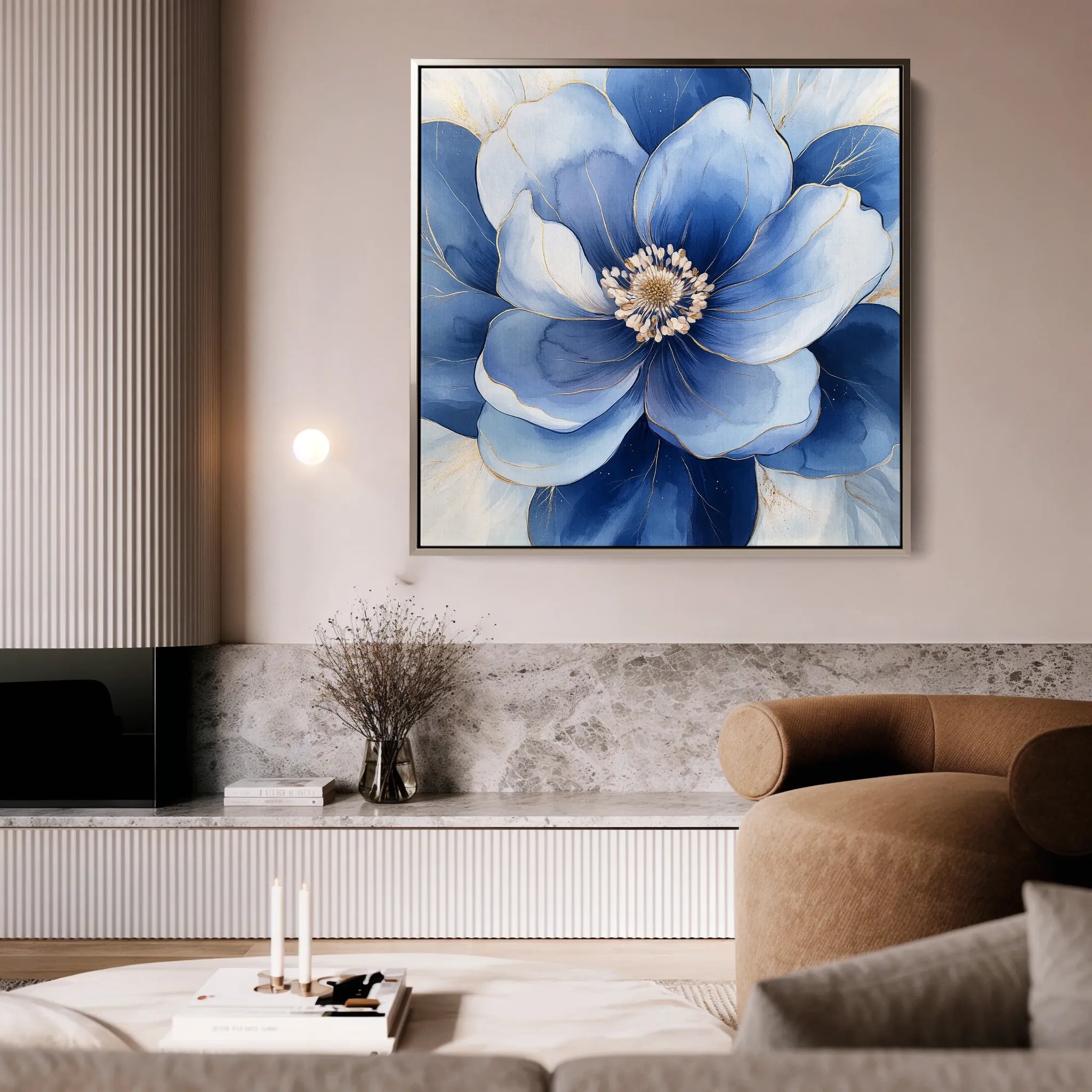 Floral 1382 Canvas Art 60 x 60 cm / Black