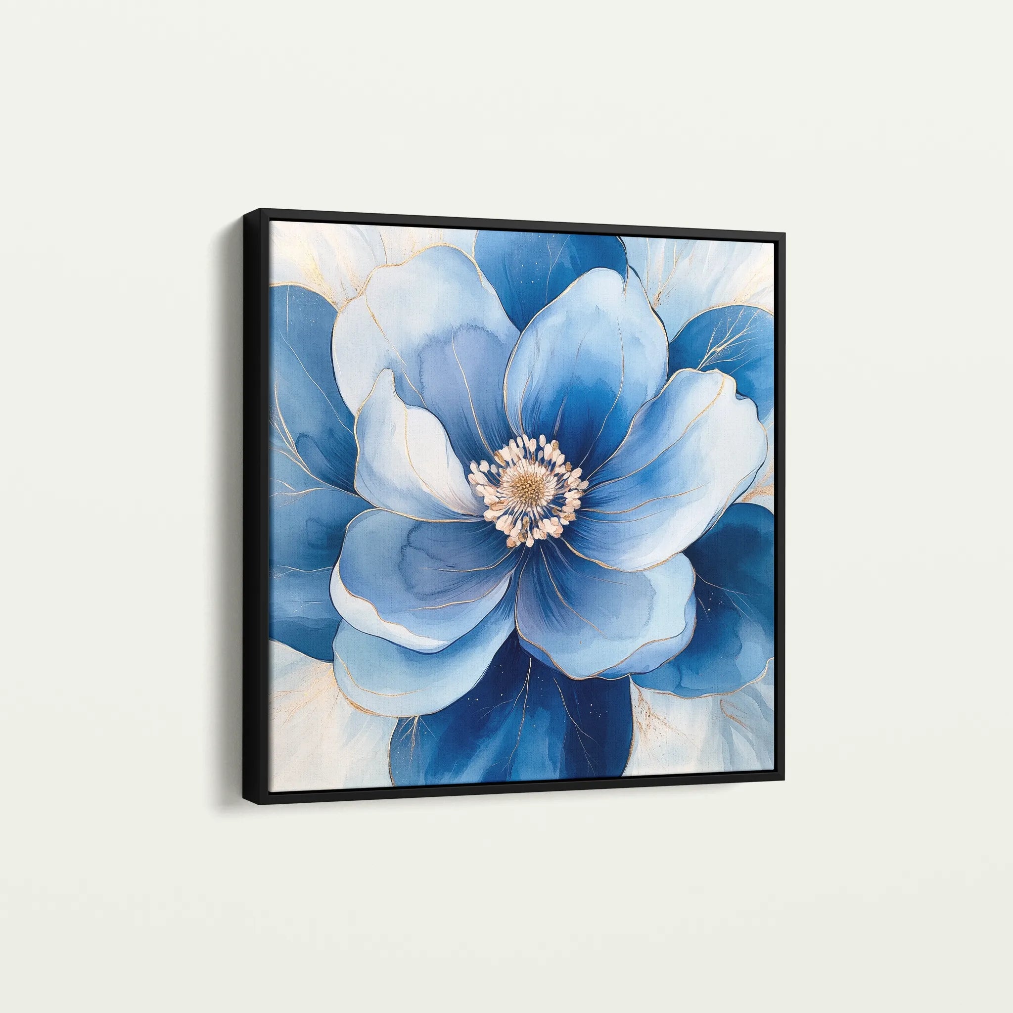 Floral 1382 Canvas Art 60 x 60 cm / Black