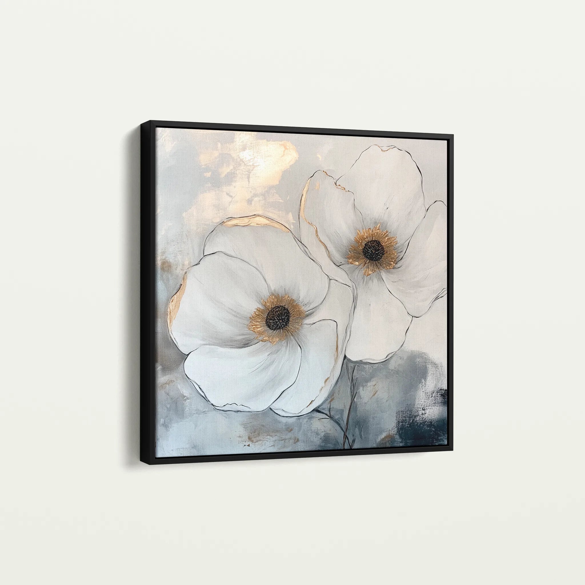 Floral 1383 Canvas Art 60 x 60 cm / Black