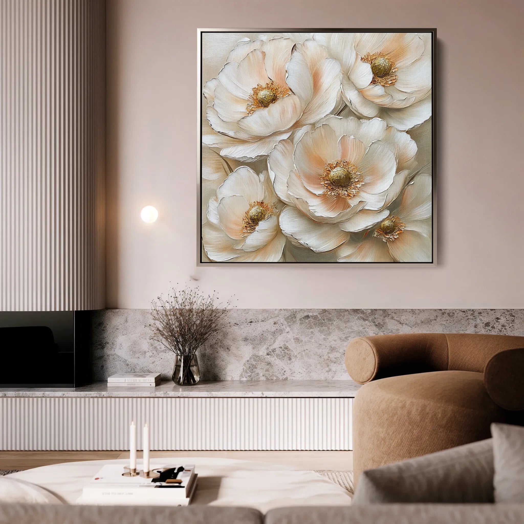 Floral 1384 Canvas Art 60 x 60 cm / Black