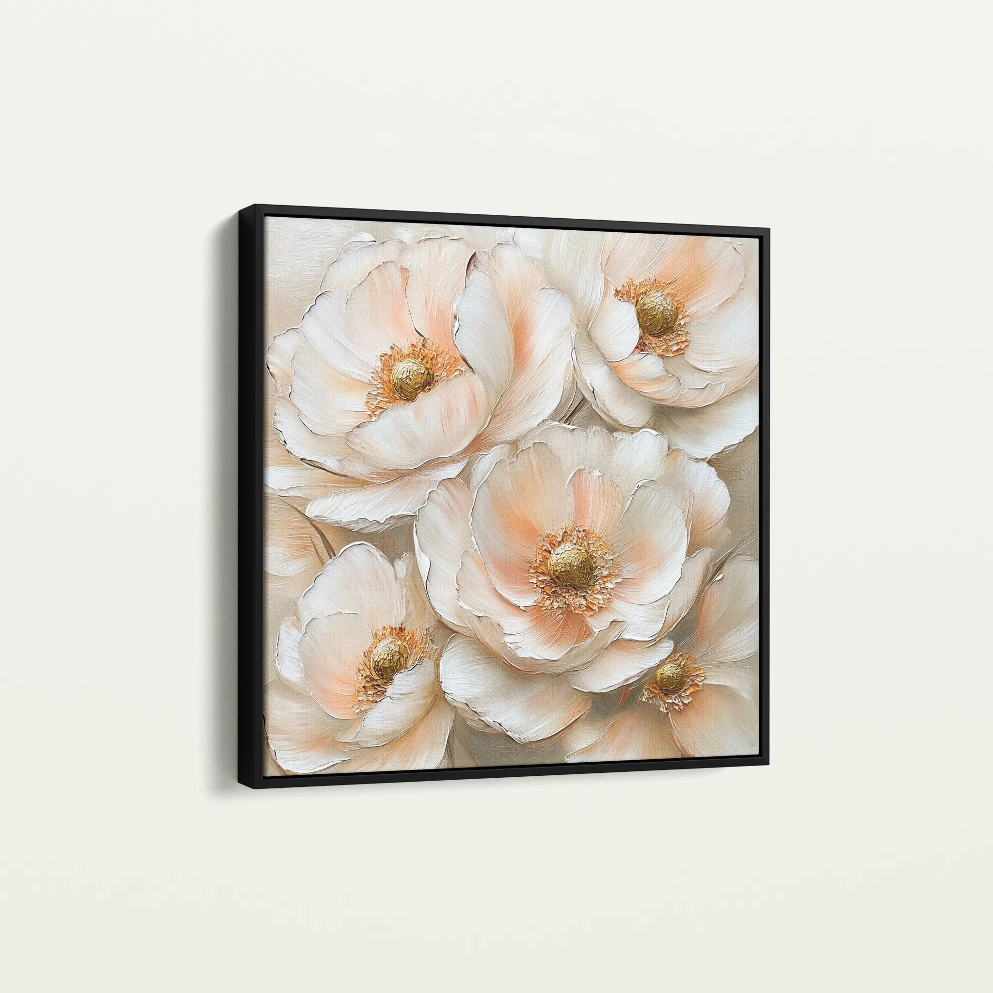 Floral 1384 Canvas Art 60 x 60 cm / Black