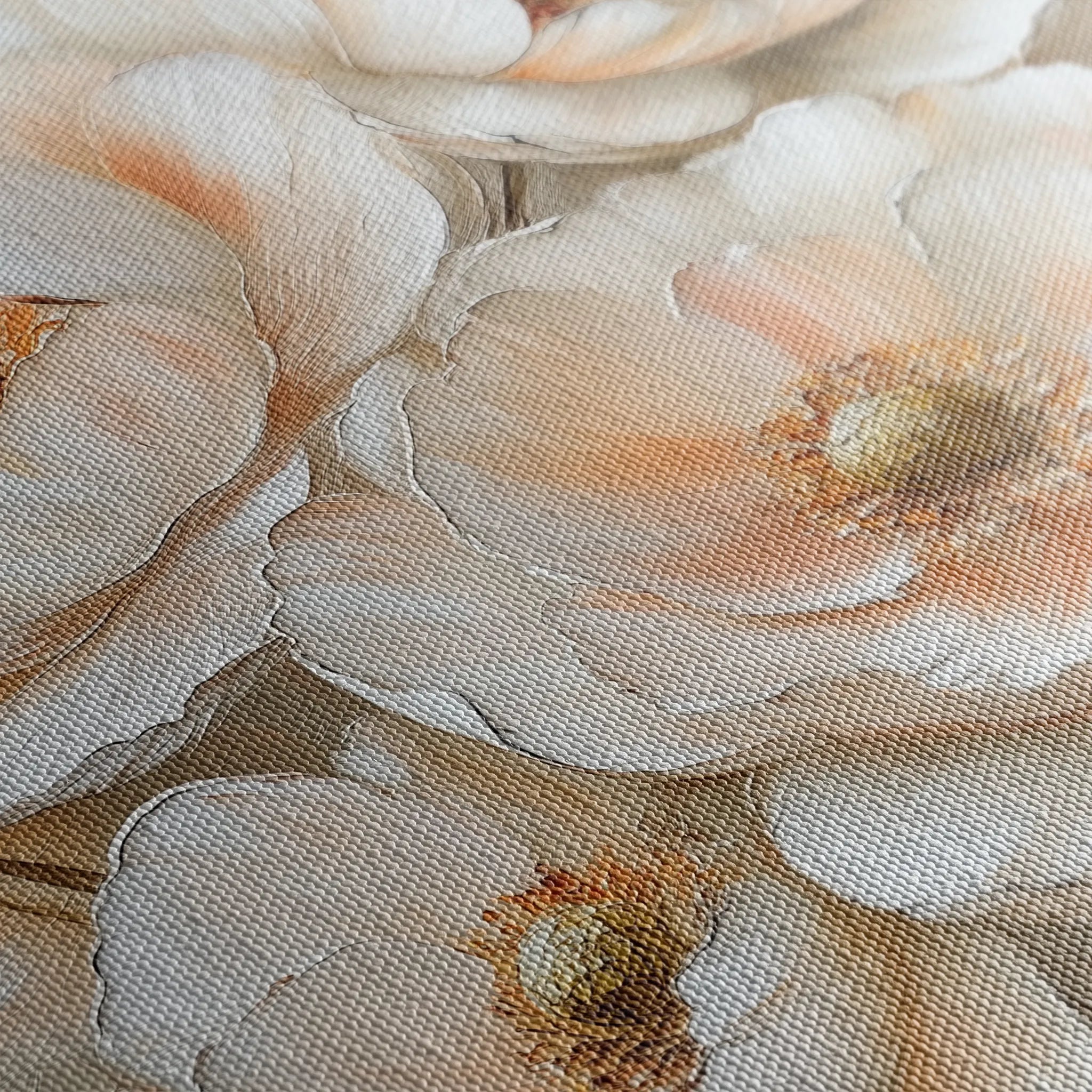 Floral 1384 Canvas Art 60 x 60 cm / Black